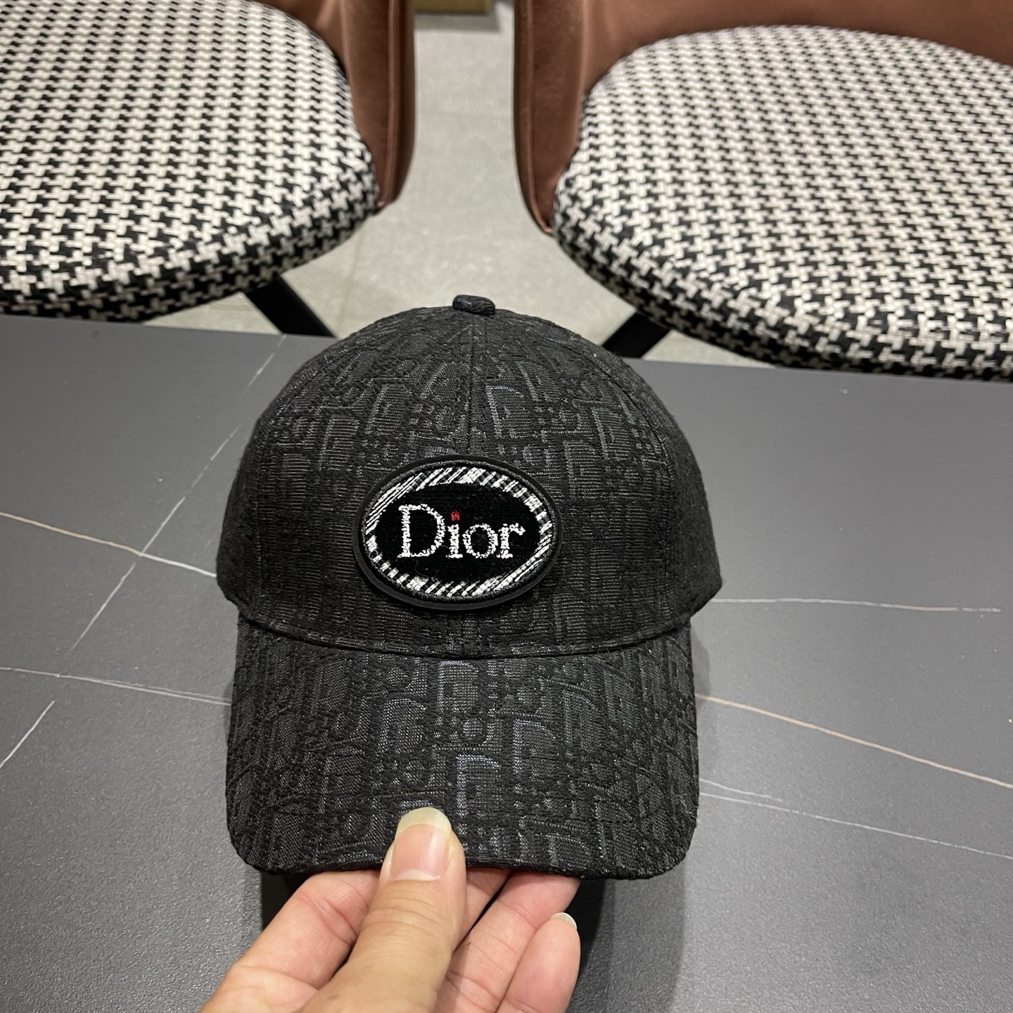 Dior(迪奥)新款原单棒球帽， Dior老花，复古韵味十足，专柜断货热门，1:1开模订制，原版帆布料纯