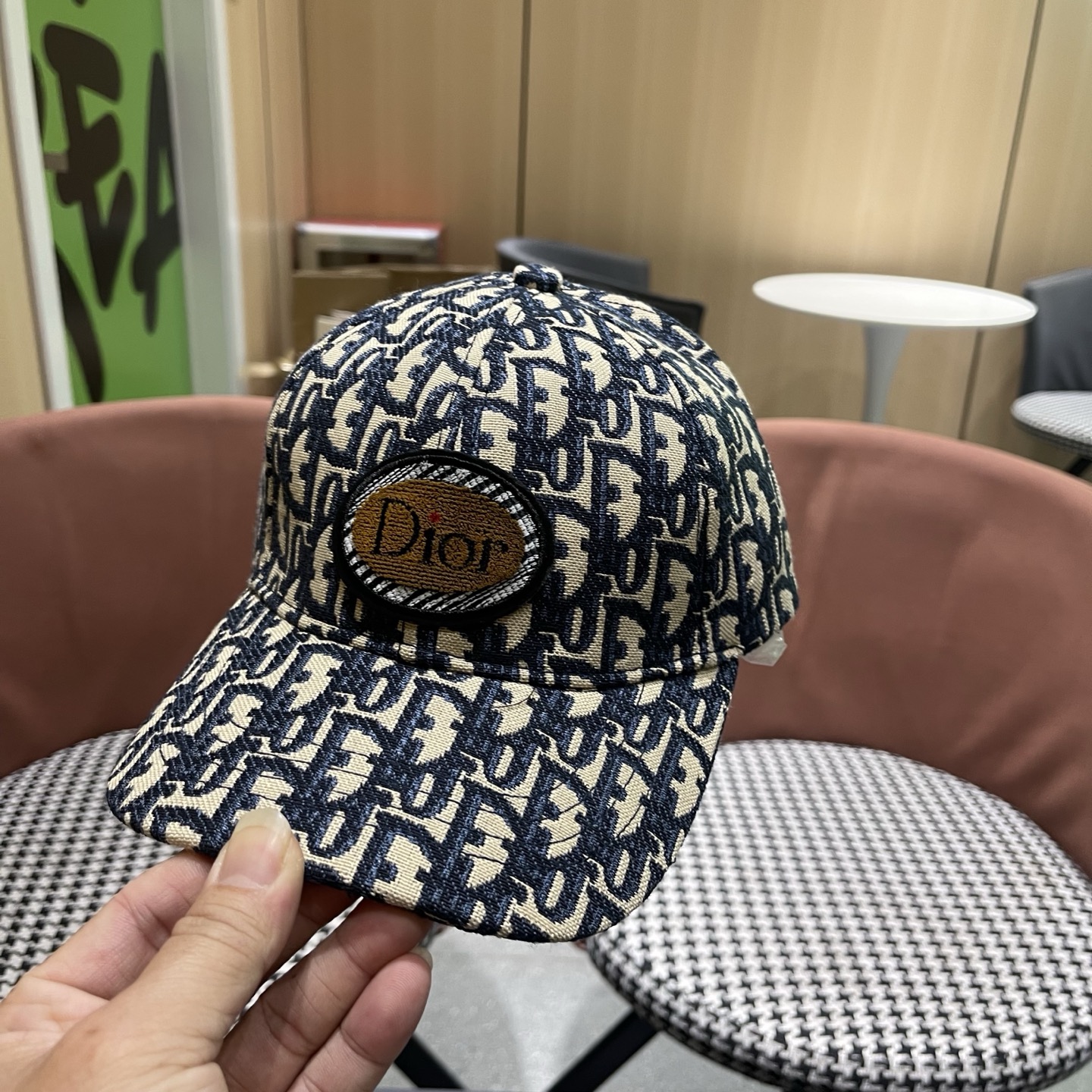 Dior(迪奥)新款原单棒球帽， Dior老花，复古韵味十足，专柜断货热门，1:1开模订制，原版帆布料纯