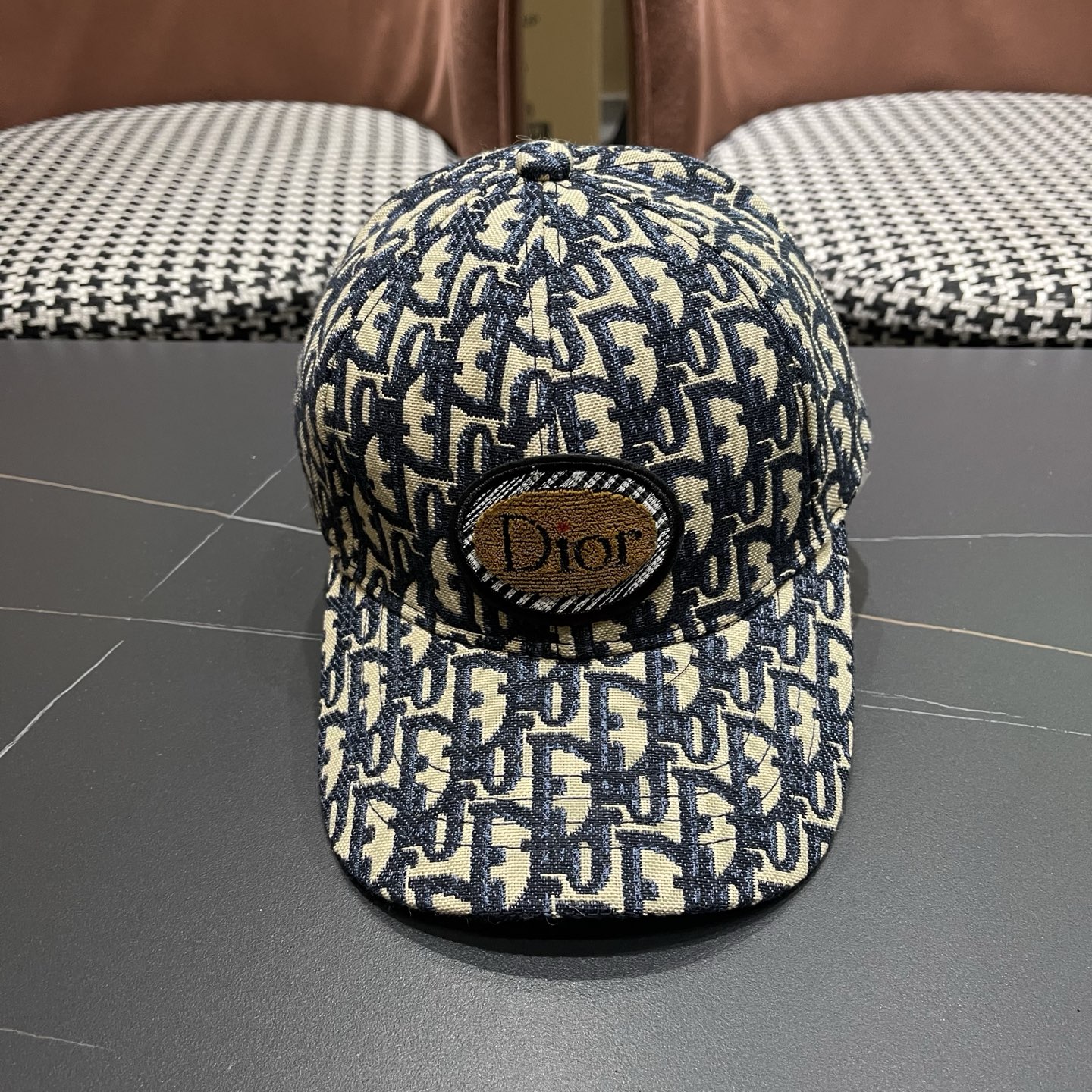 Dior(迪奥)新款原单棒球帽， Dior老花，复古韵味十足，专柜断货热门，1:1开模订制，原版帆布料纯
