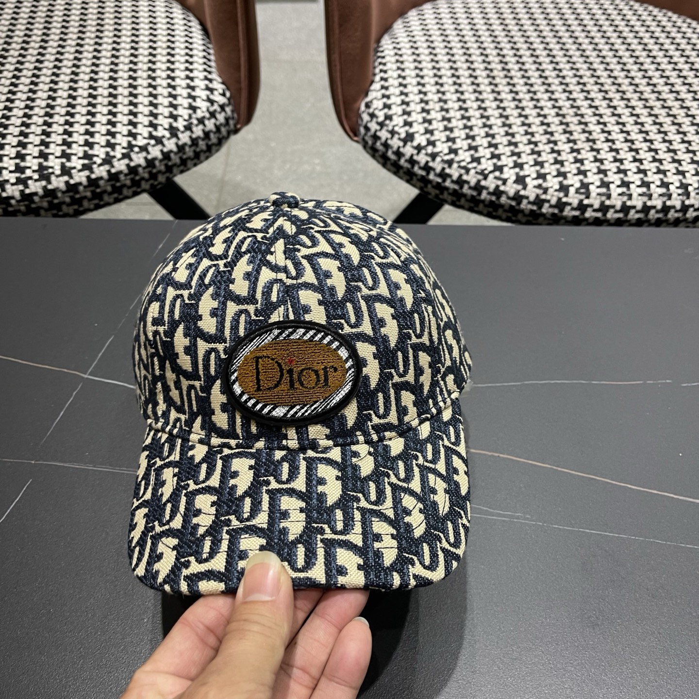 Dior(迪奥)新款原单棒球帽， Dior老花，复古韵味十足，专柜断货热门，1:1开模订制，原版帆布料纯