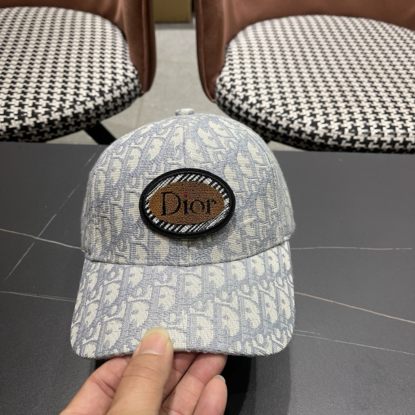 Dior(迪奥)新款原单棒球帽， Dior老花，复古韵味十足，专柜断货热门，1:1开模订制，原版帆布料纯