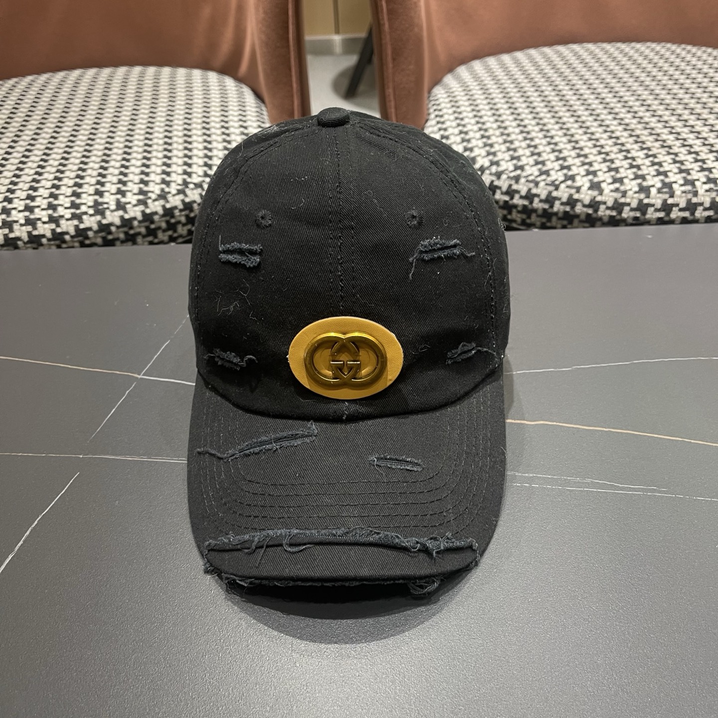 古奇GUCCI 👒破洞新款棒球帽，简单大方 男女通用遮阳帽