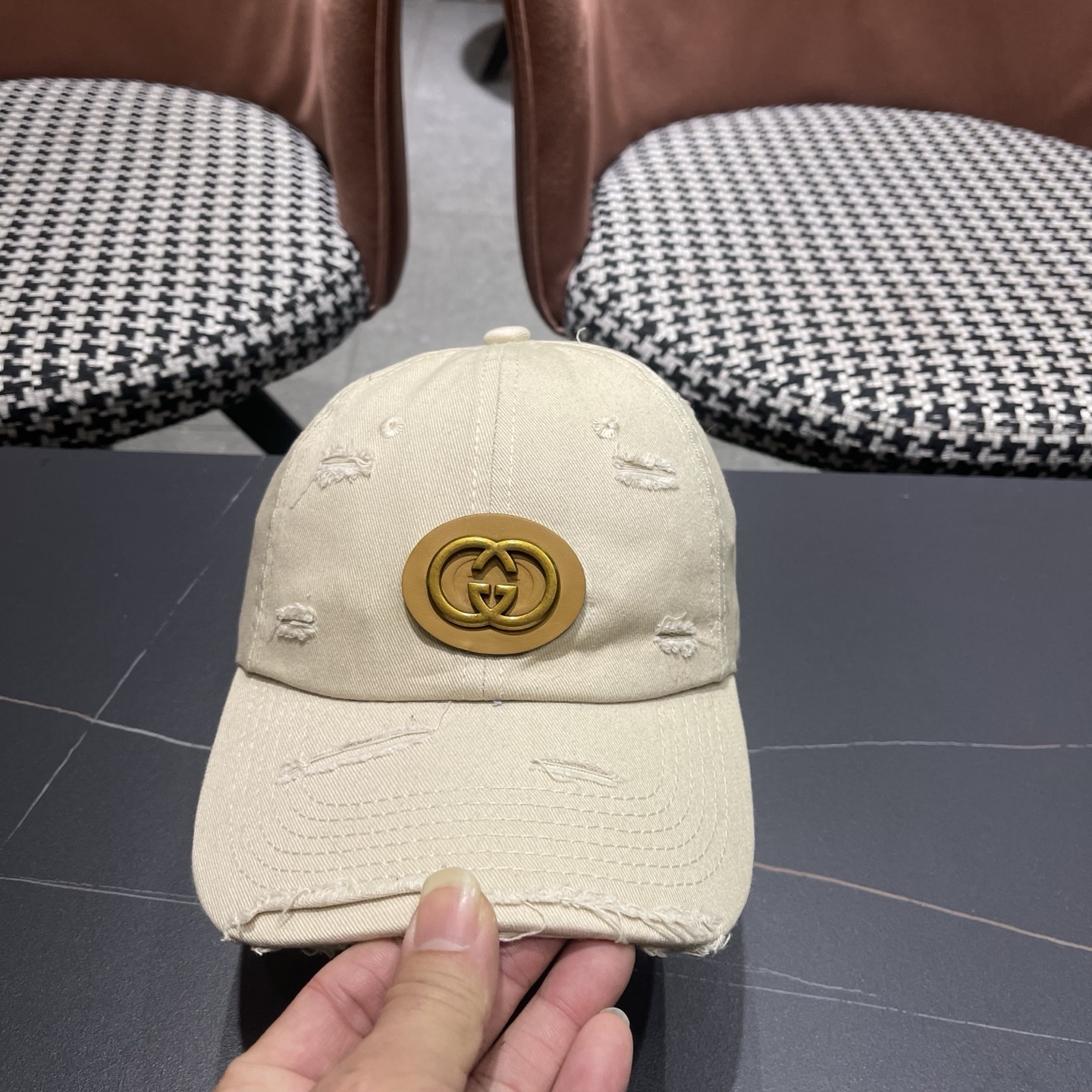 古奇GUCCI 👒破洞新款棒球帽，简单大方 男女通用遮阳帽