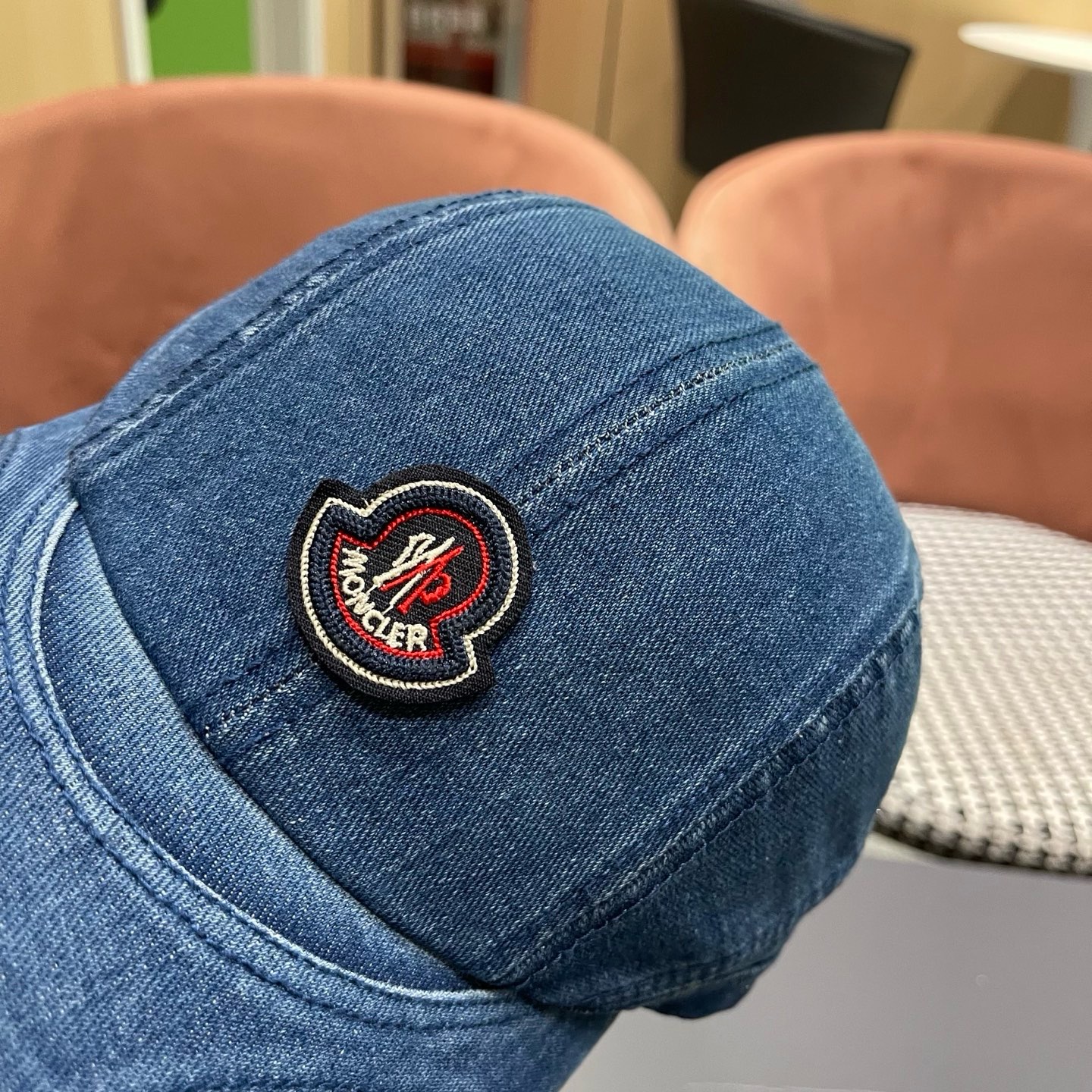 MONCLER（蒙口）韩系复古纯色棒球帽女生做旧牛仔软顶鸭舌帽设计感潮流遮阳帽子男