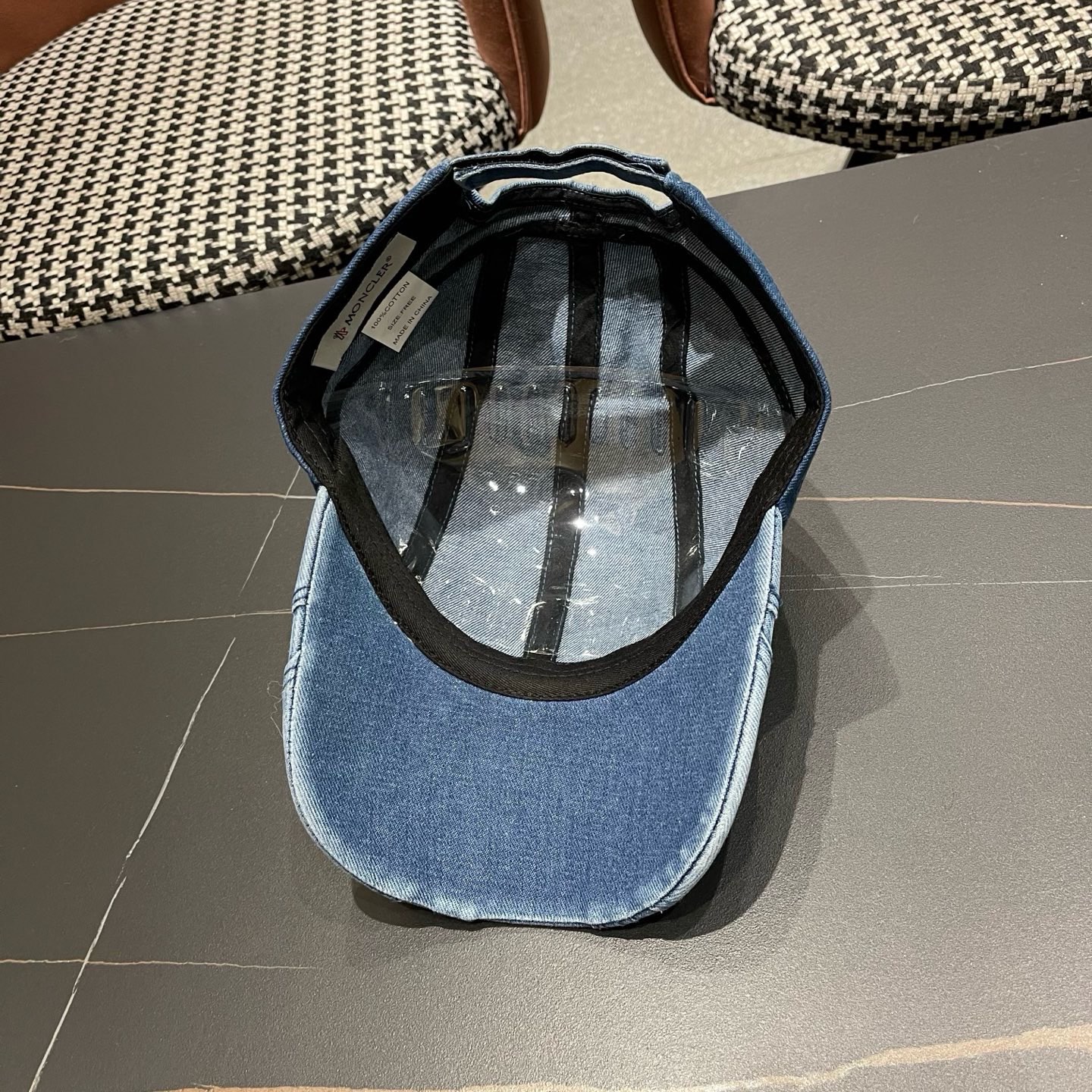 MONCLER（蒙口）韩系复古纯色棒球帽女生做旧牛仔软顶鸭舌帽设计感潮流遮阳帽子男