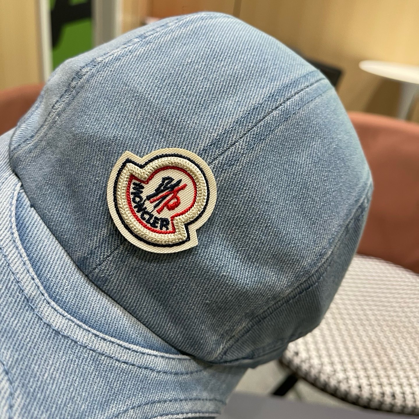 MONCLER（蒙口）韩系复古纯色棒球帽女生做旧牛仔软顶鸭舌帽设计感潮流遮阳帽子男