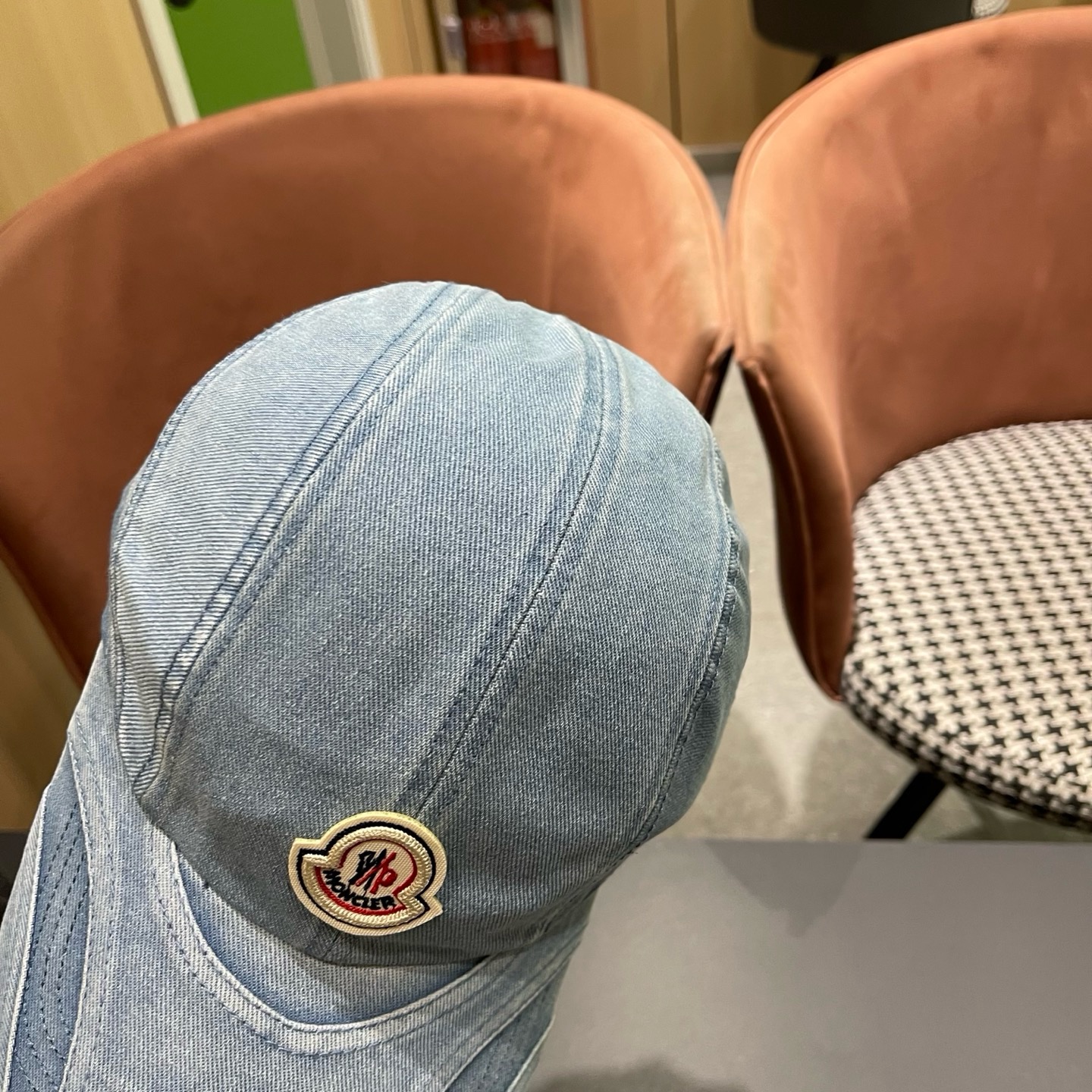 MONCLER（蒙口）韩系复古纯色棒球帽女生做旧牛仔软顶鸭舌帽设计感潮流遮阳帽子男
