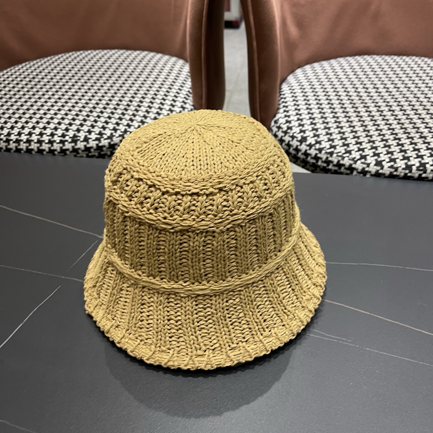 MONCLER（蒙口）夏日小清新草编渔夫帽女韩系镂空编织草帽海边遮阳水桶防晒帽子