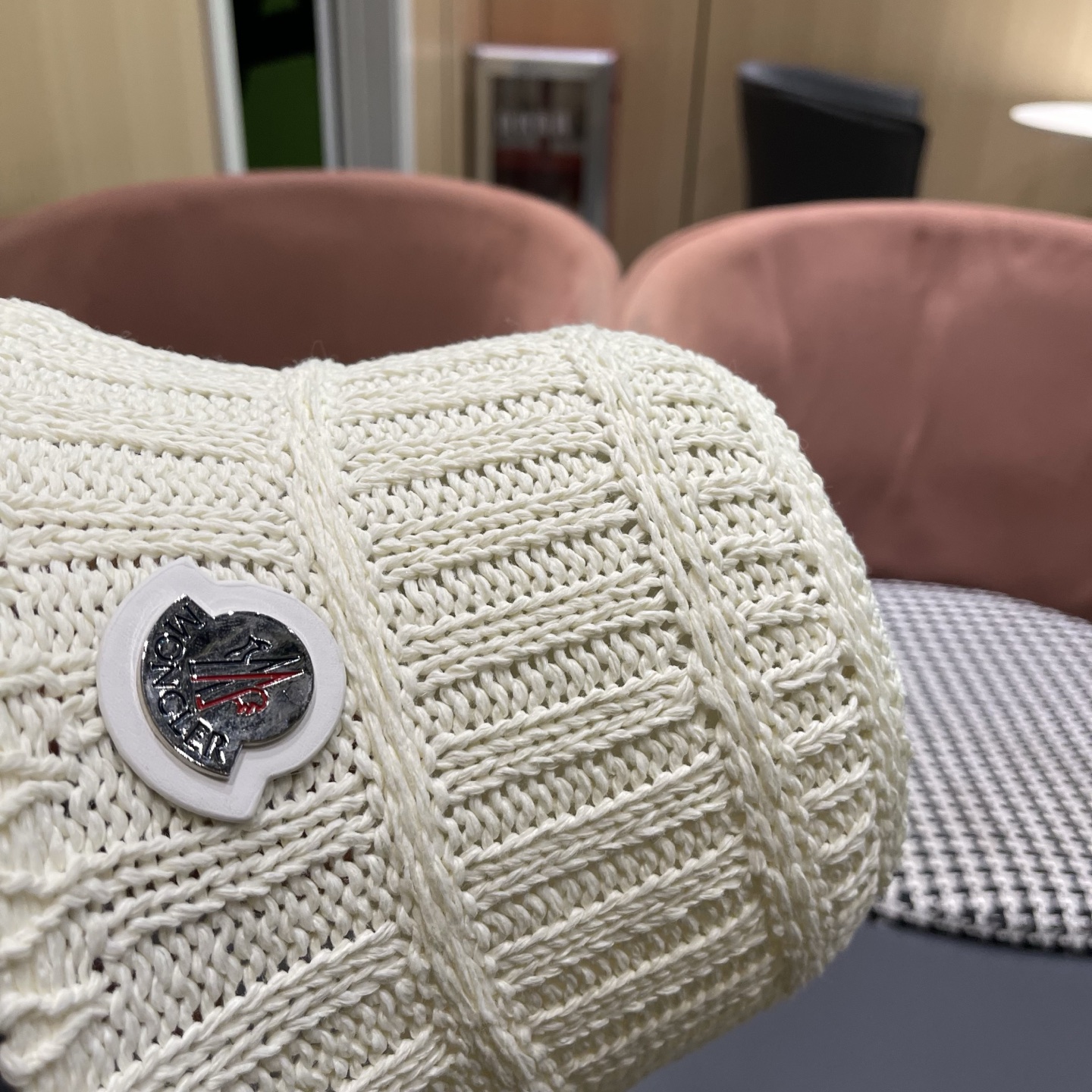MONCLER（蒙口）夏日小清新草编渔夫帽女韩系镂空编织草帽海边遮阳水桶防晒帽子