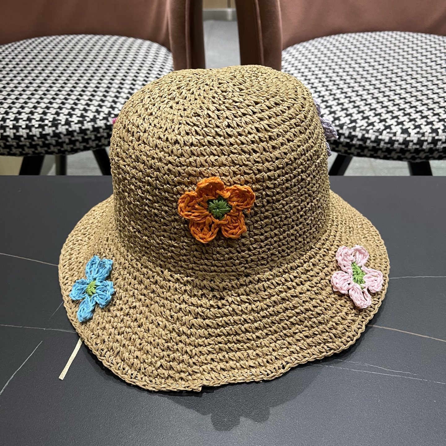 CHANEL 香奈儿 大头围法式草帽女夏季新款编织镂空渔夫帽海边遮阳帽沙滩防晒帽子