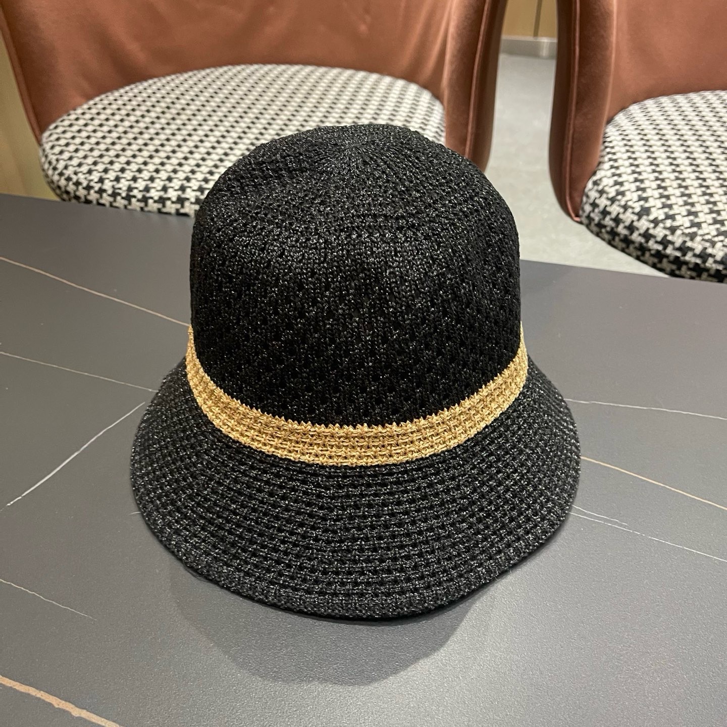 Balenciaga 巴黎世家针织镂空编织百搭显脸小渔夫帽休闲时尚夏季透气遮阳女水桶帽盆帽