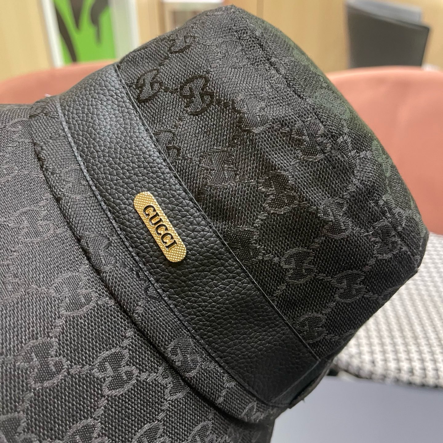 Guc*i古奇经典款原单渔夫帽， 红绿织带，专柜1:1开模订制，原版帆布料+头层牛皮，轻盈透气！质量超赞