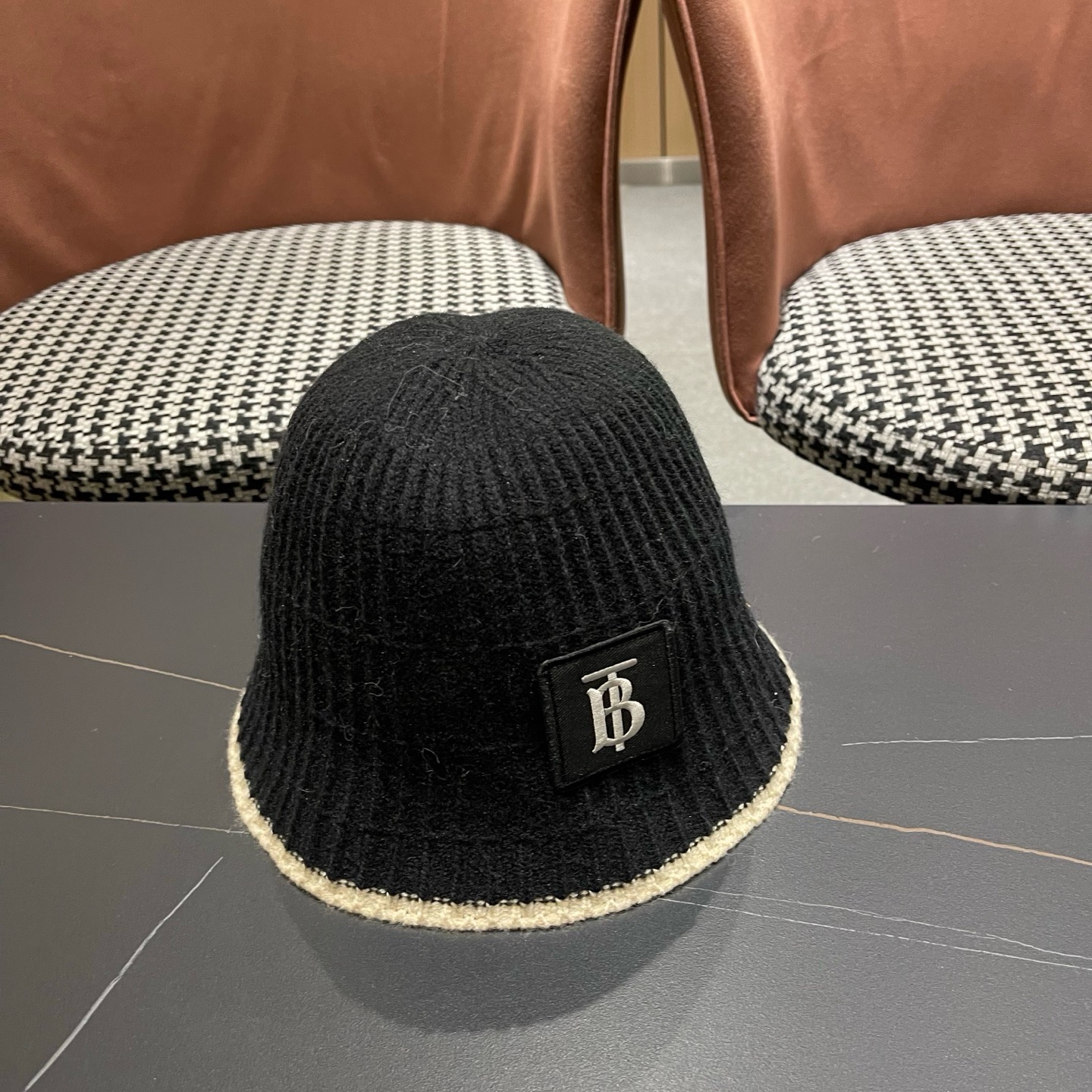 Burberry巴宝莉 四季棉线渔夫帽休闲百搭出游防晒帽日系简约显脸小遮阳帽钟型盆帽
