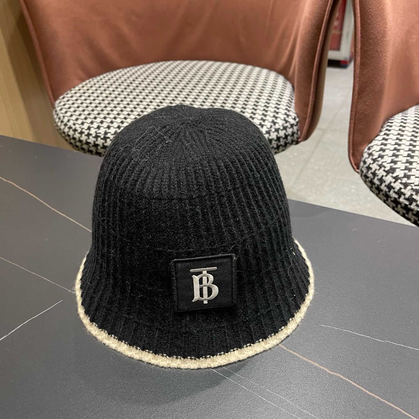Burberry巴宝莉 四季棉线渔夫帽休闲百搭出游防晒帽日系简约显脸小遮阳帽钟型盆帽