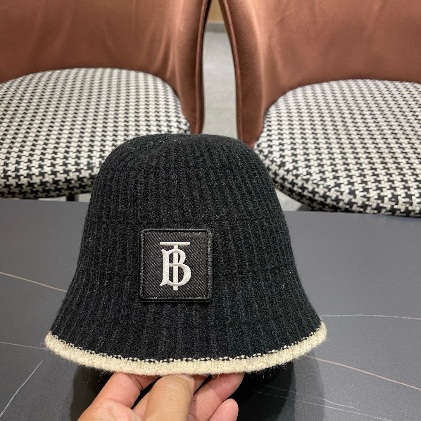Burberry巴宝莉 四季棉线渔夫帽休闲百搭出游防晒帽日系简约显脸小遮阳帽钟型盆帽