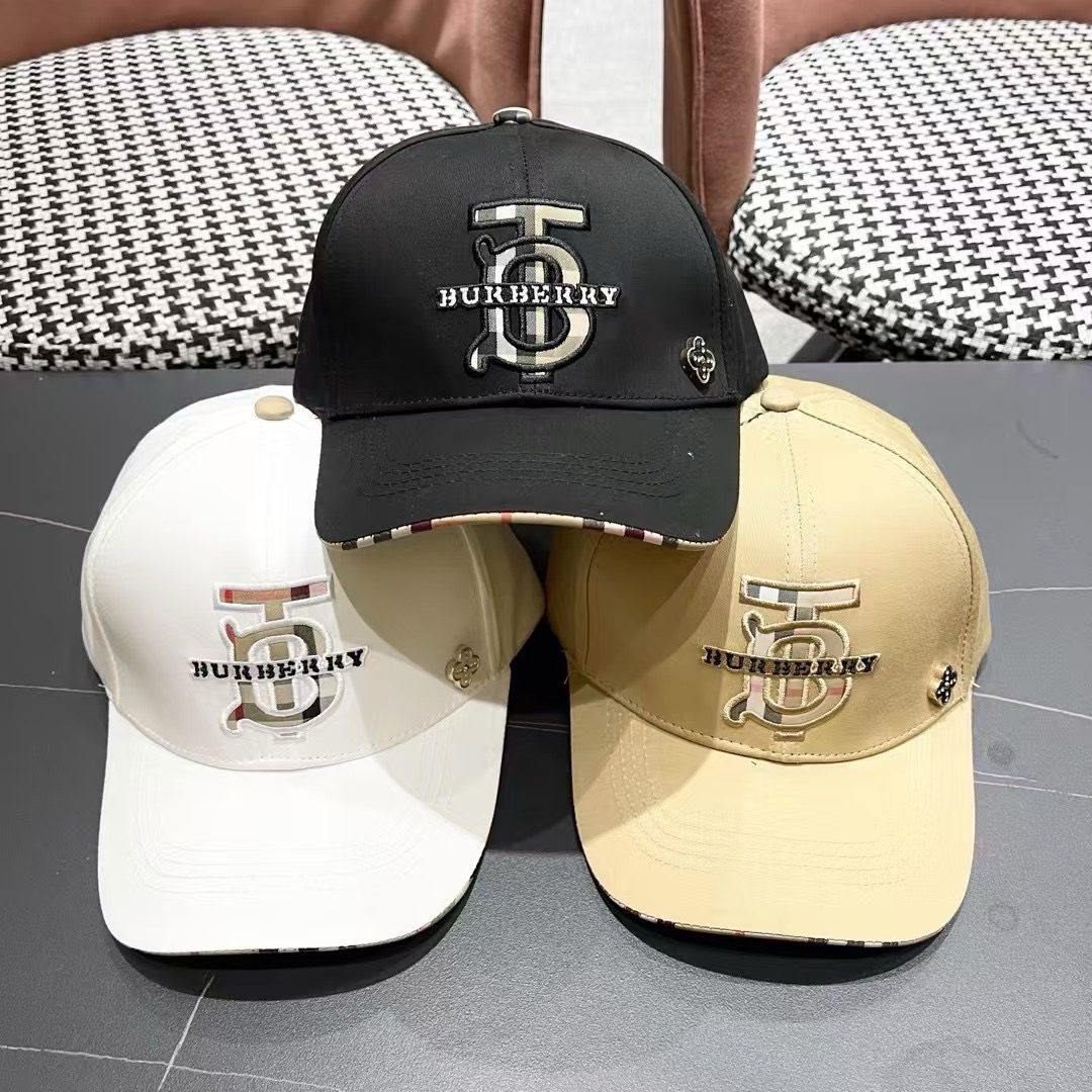 【巴宝莉BURBERRY】🌸官网同步上线🎊 韩版新款英伦风定制款1:1原单品质 男女通用棒球帽 美邦工艺
