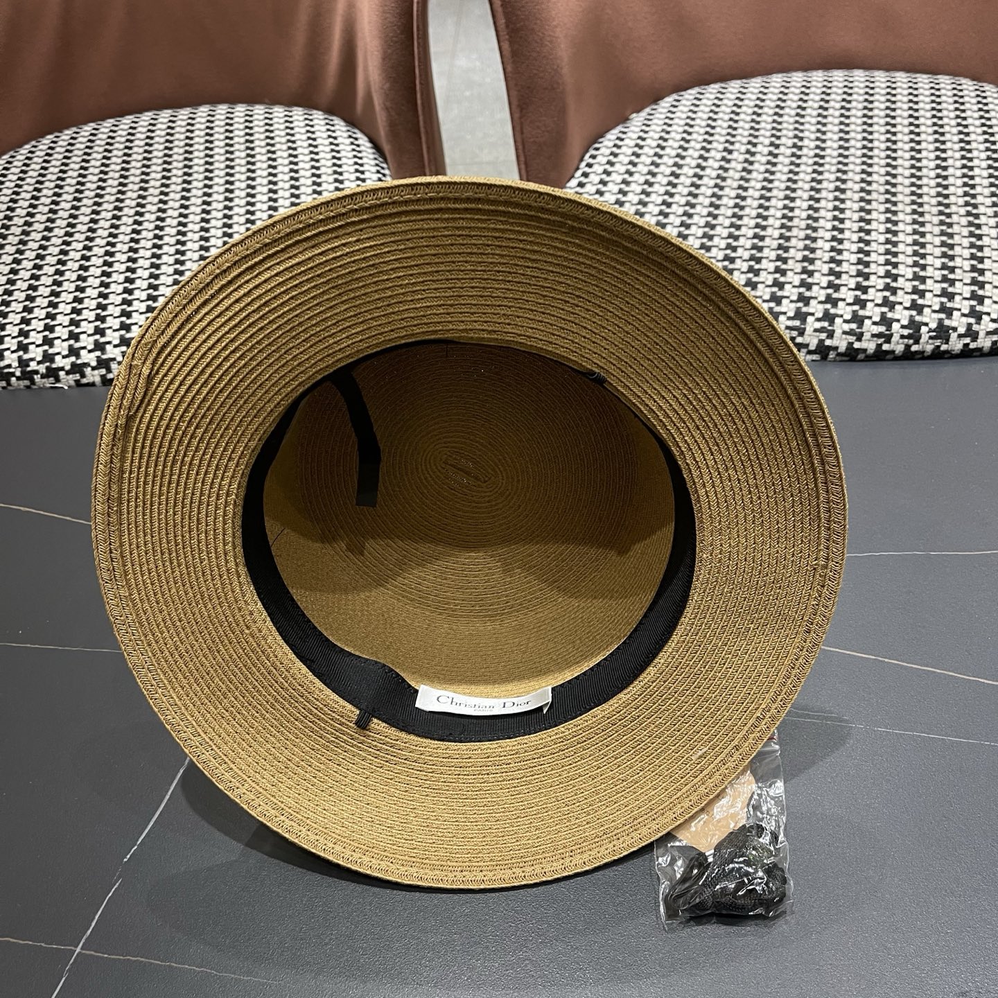 Dior迪奥新款草帽，平顶礼帽台湾软草，头围57cm