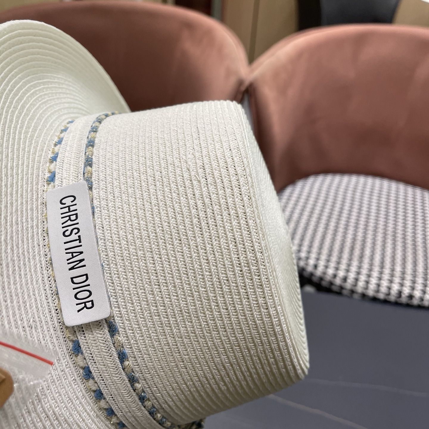 Dior迪奥新款草帽，平顶礼帽台湾软草，头围57cm