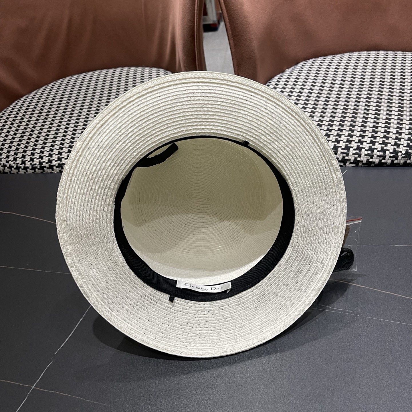 Dior迪奥新款草帽，平顶礼帽台湾软草，头围57cm