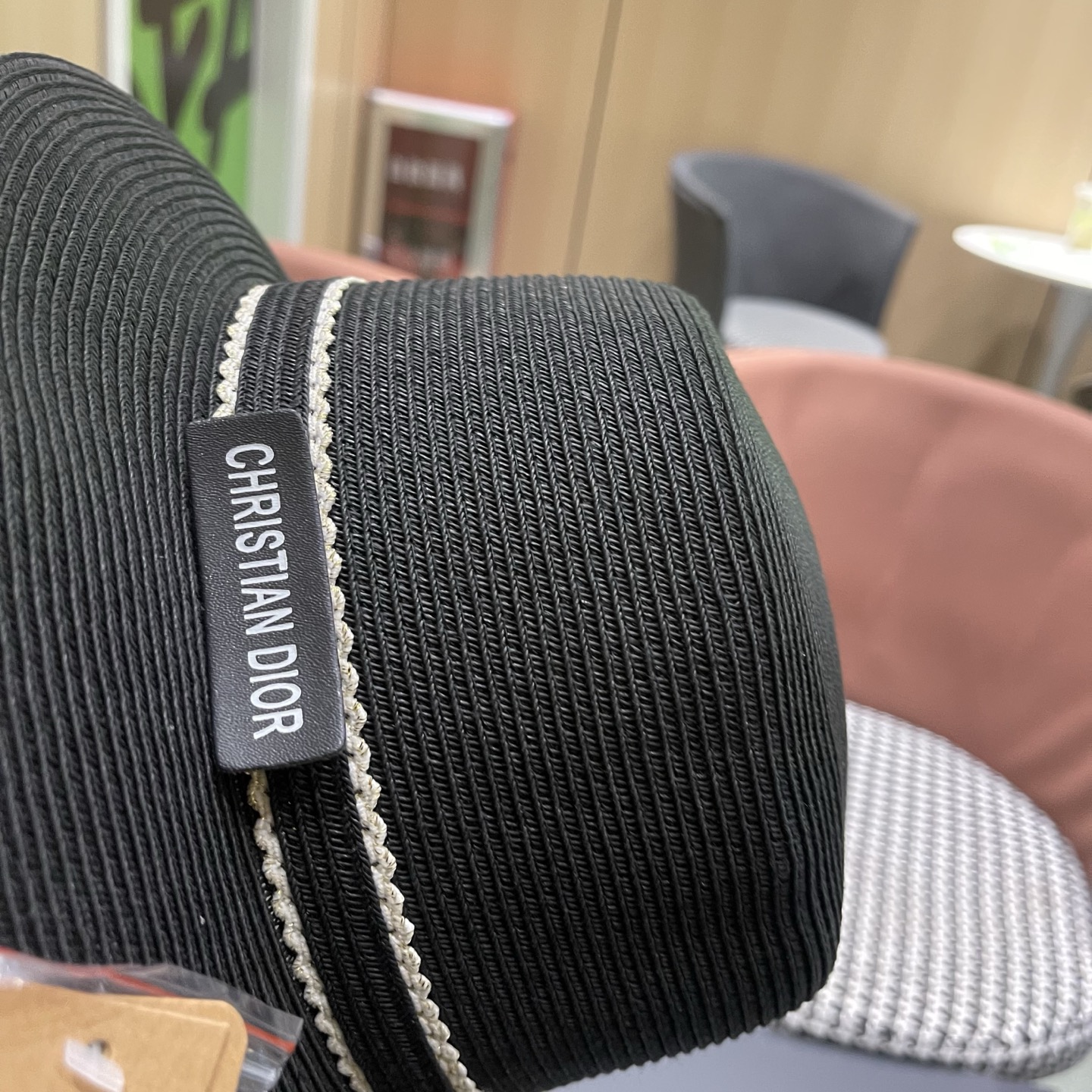 Dior迪奥新款草帽，平顶礼帽台湾软草，头围57cm