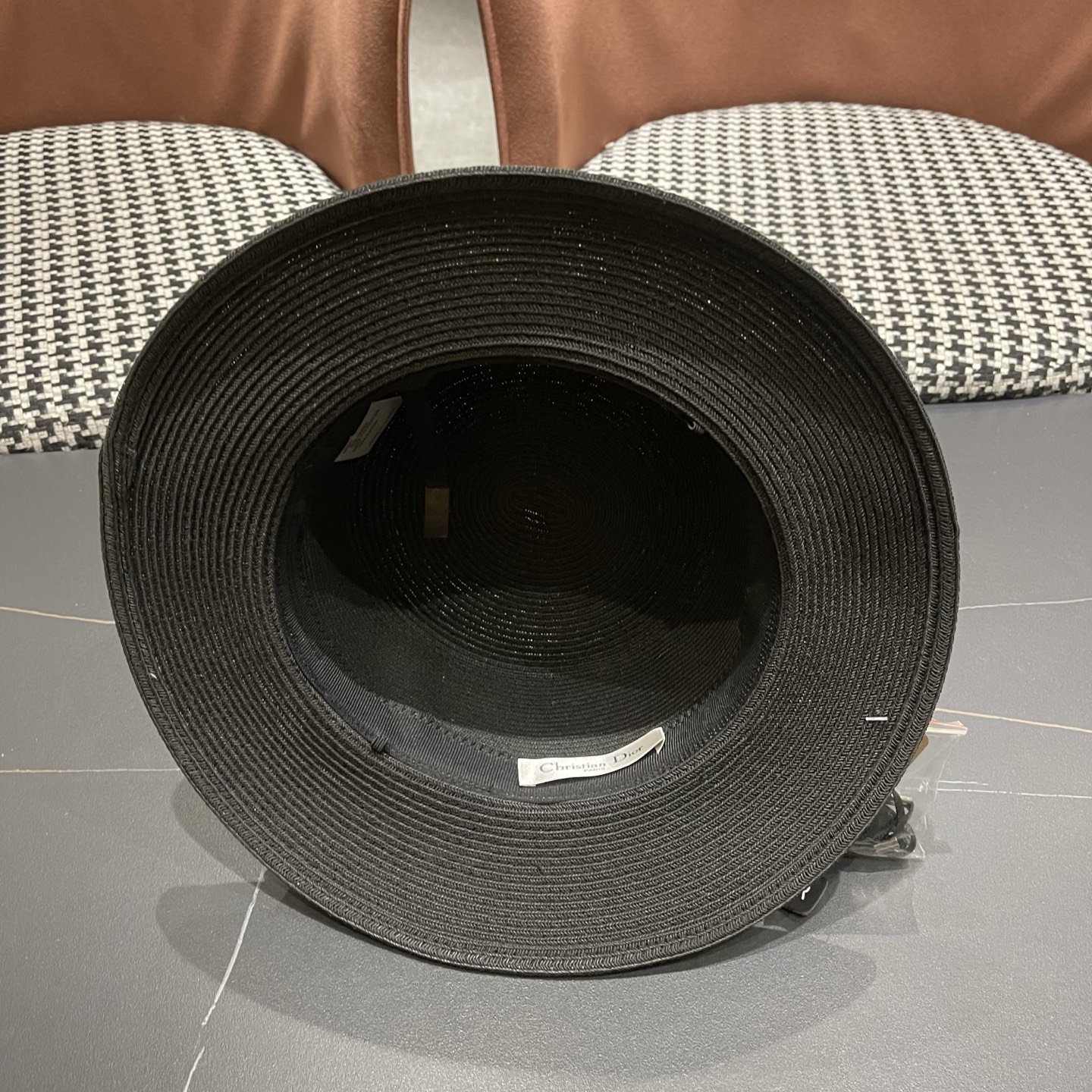 Dior迪奥新款草帽，平顶礼帽台湾软草，头围57cm