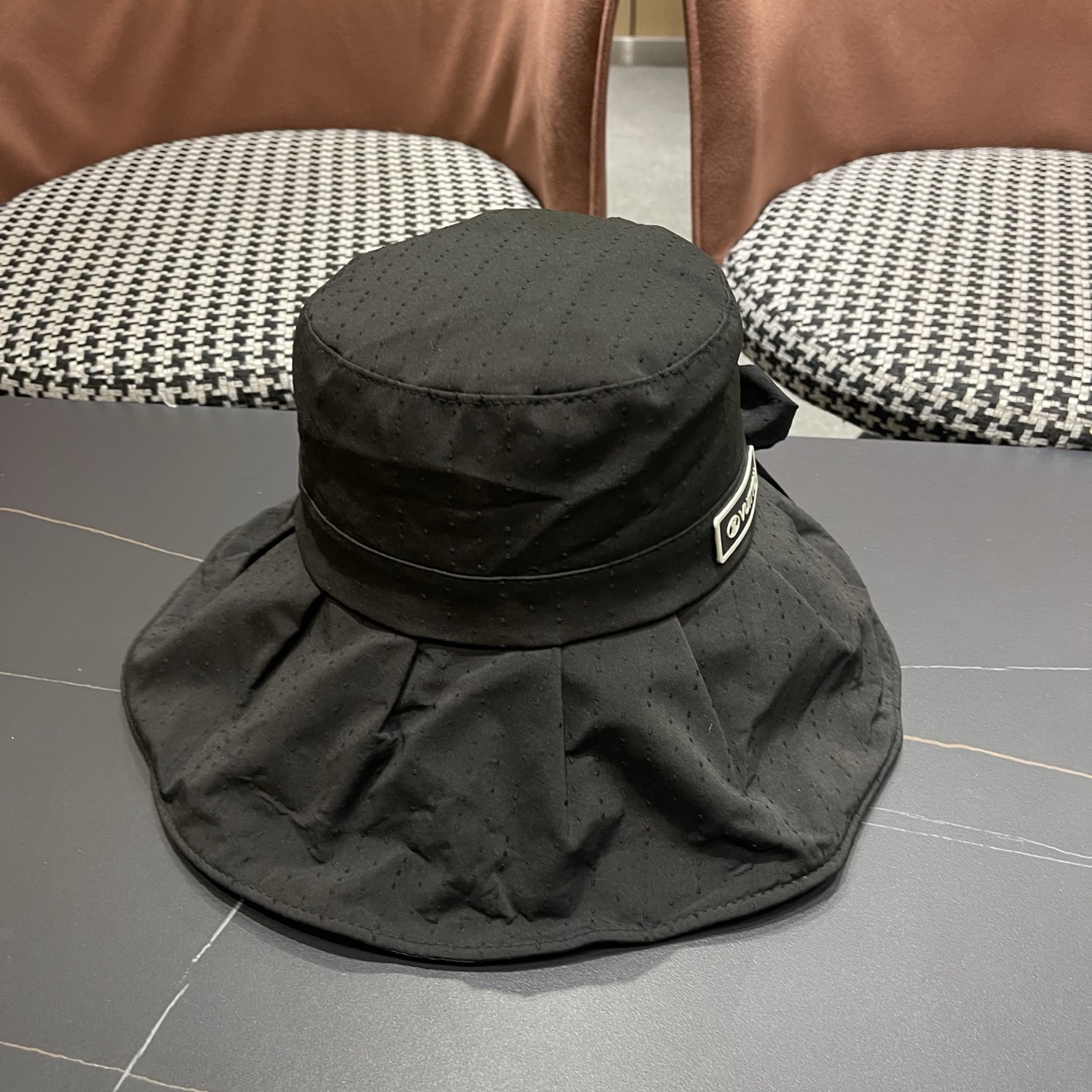 LV路易威登 渔夫帽女夏季防紫外线新款蝴蝶结遮阳帽加大檐防晒帽太阳