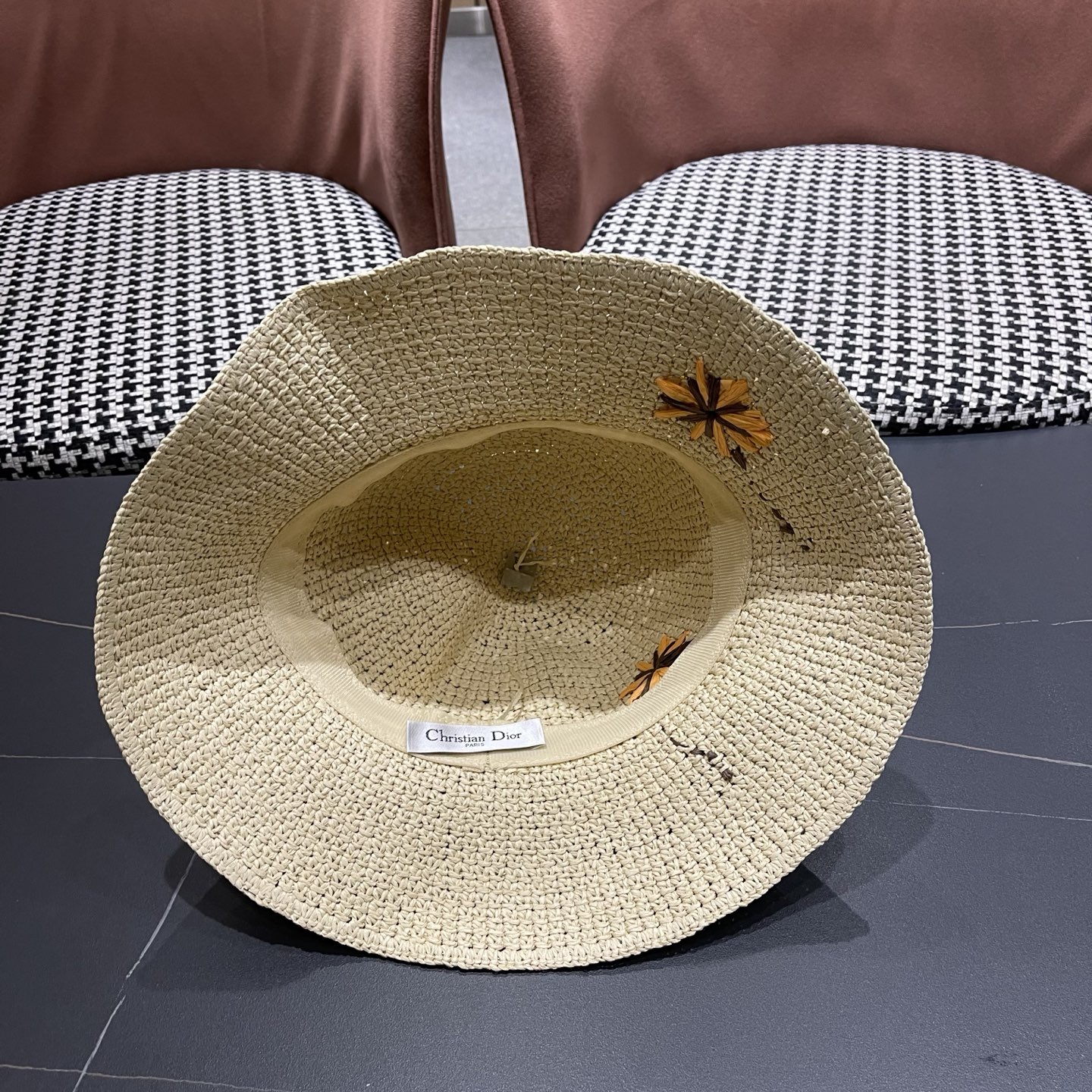Dior Dior迪奥 雏菊草帽女夏季海边沙滩度假遮阳帽渔夫帽防晒太阳帽显脸小帽子