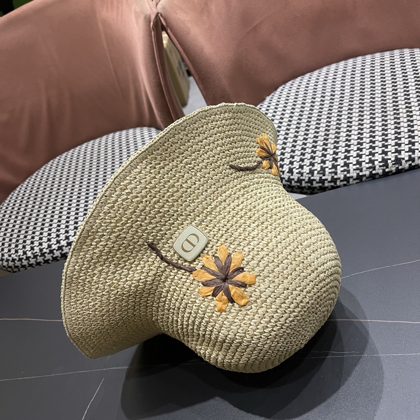 Dior Dior迪奥 雏菊草帽女夏季海边沙滩度假遮阳帽渔夫帽防晒太阳帽显脸小帽子