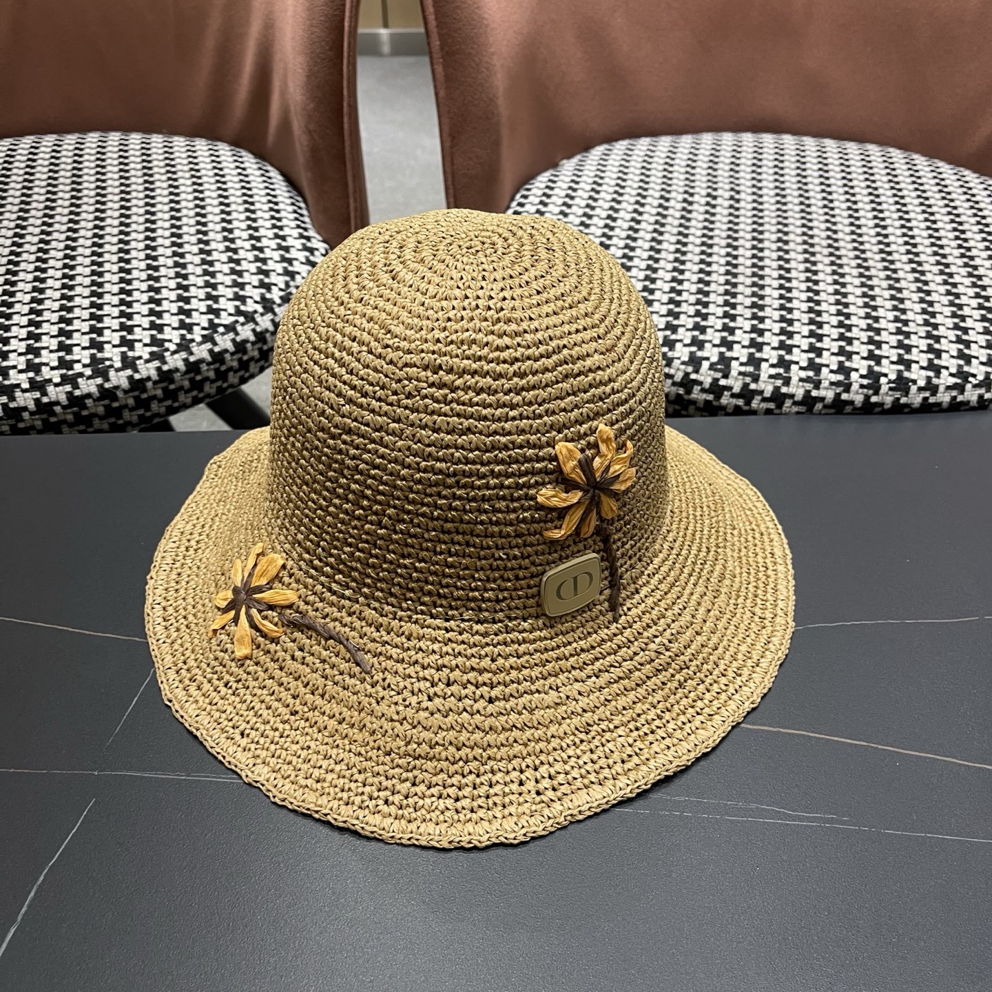 Dior Dior迪奥 雏菊草帽女夏季海边沙滩度假遮阳帽渔夫帽防晒太阳帽显脸小帽子