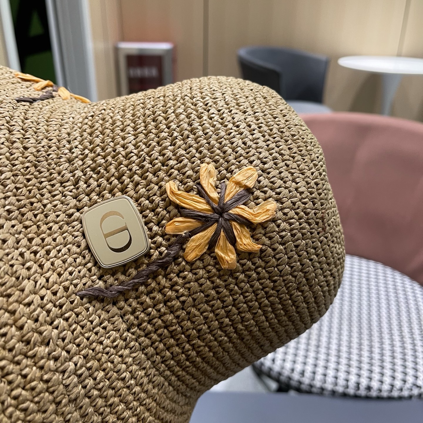 Dior Dior迪奥 雏菊草帽女夏季海边沙滩度假遮阳帽渔夫帽防晒太阳帽显脸小帽子