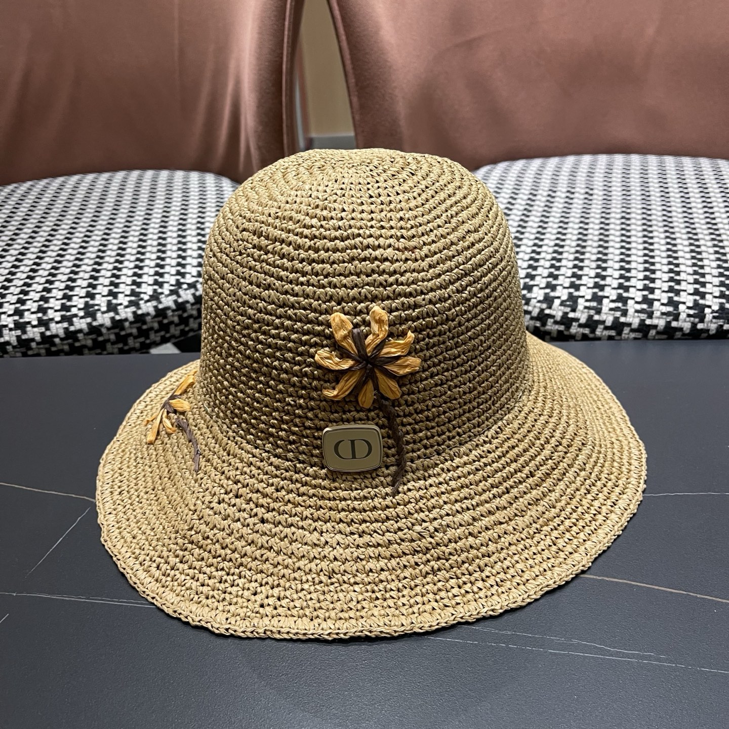 Dior Dior迪奥 雏菊草帽女夏季海边沙滩度假遮阳帽渔夫帽防晒太阳帽显脸小帽子