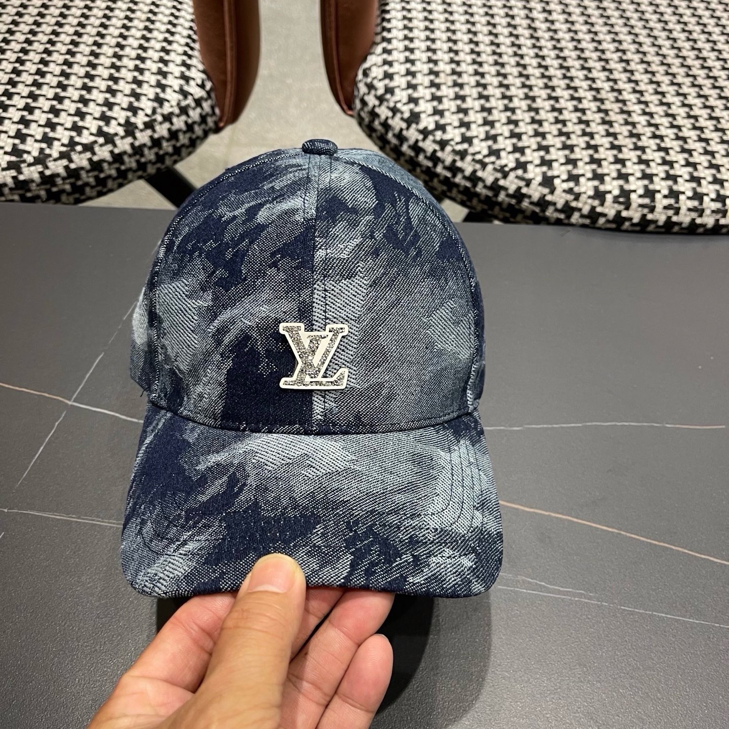 Lv 路易威登新款扎染牛仔棒球帽子女潮流复吉加深大头围显脸四季 通用遮阳鸭舌帽男