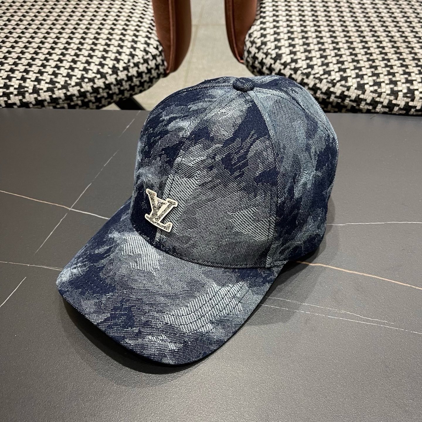 Lv 路易威登新款扎染牛仔棒球帽子女潮流复吉加深大头围显脸四季 通用遮阳鸭舌帽男