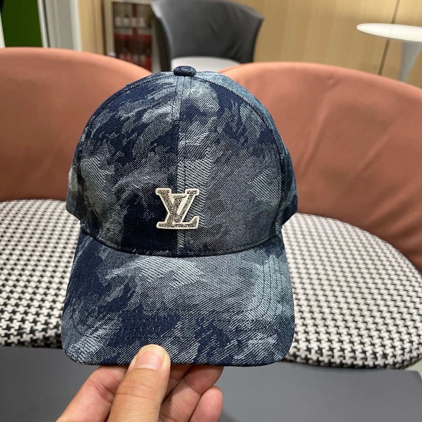 Lv 路易威登新款扎染牛仔棒球帽子女潮流复吉加深大头围显脸四季 通用遮阳鸭舌帽男