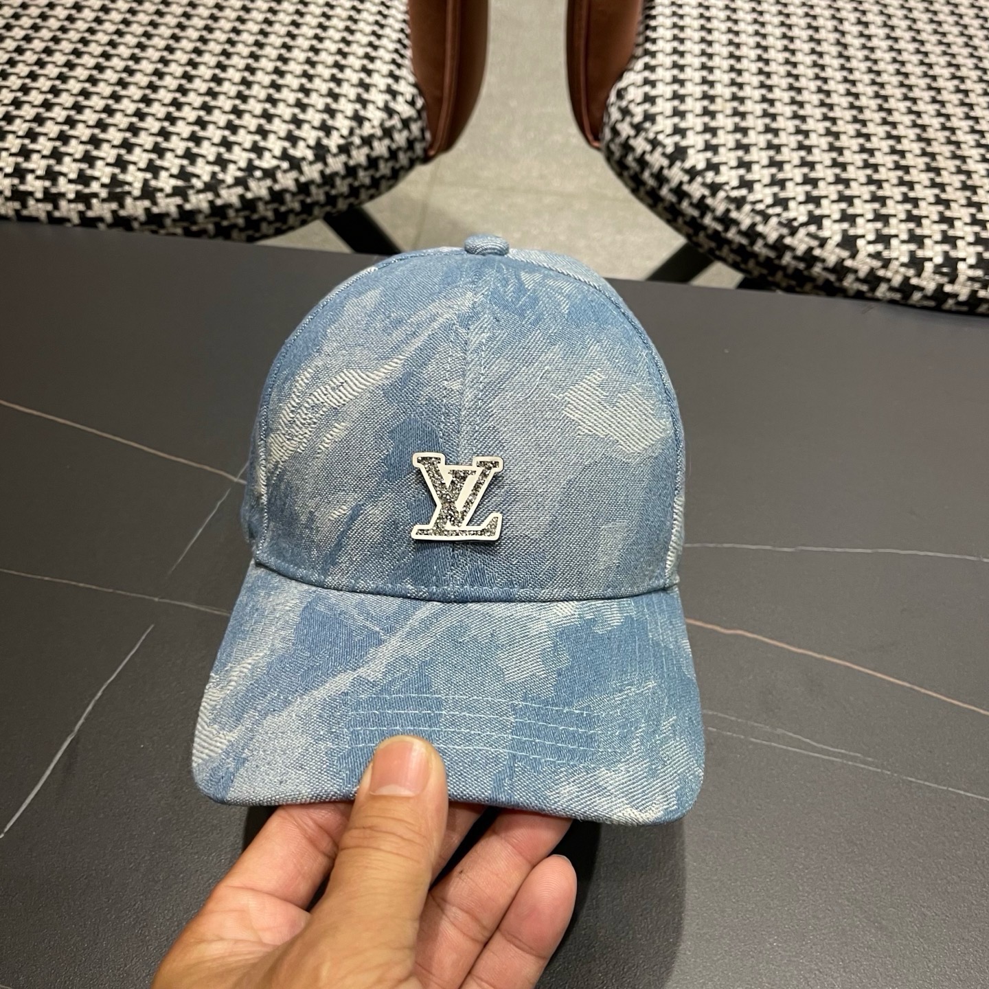 Lv 路易威登新款扎染牛仔棒球帽子女潮流复吉加深大头围显脸四季 通用遮阳鸭舌帽男