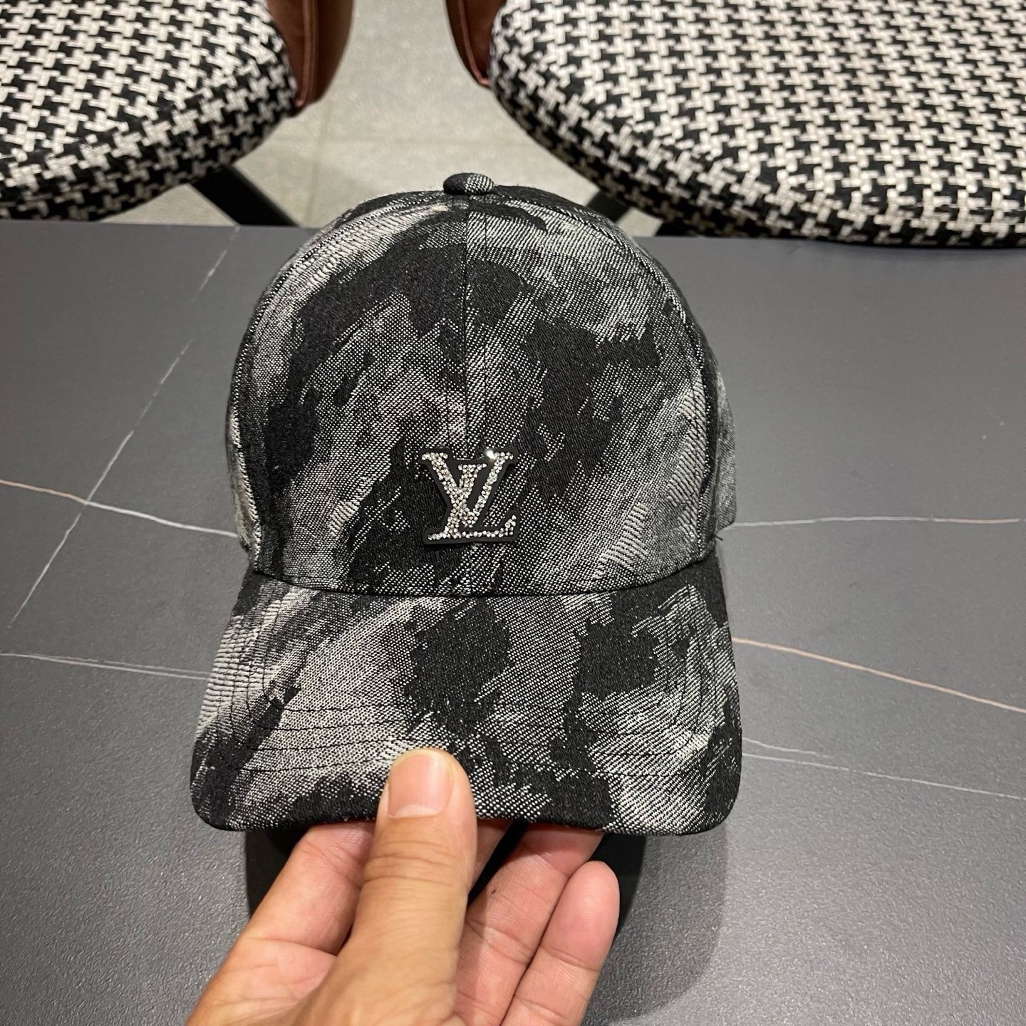 Lv 路易威登新款扎染牛仔棒球帽子女潮流复吉加深大头围显脸四季 通用遮阳鸭舌帽男