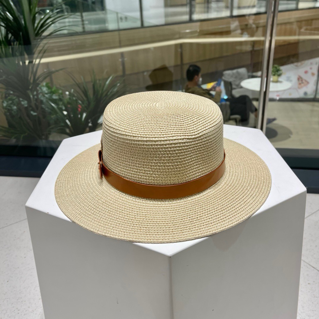 Celine赛琳新款草帽，皮带扣礼帽，头围57cm