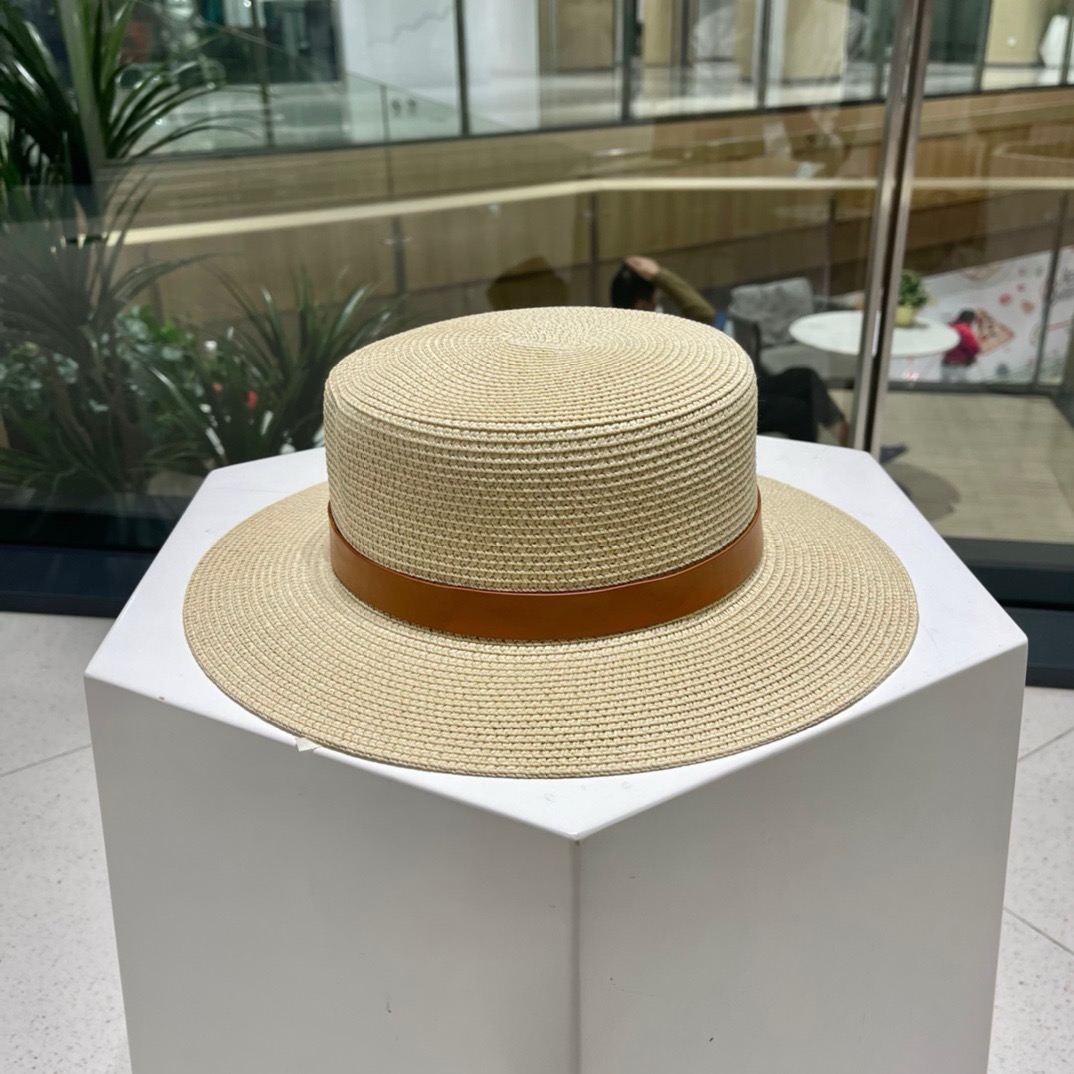 Celine赛琳新款草帽，皮带扣礼帽，头围57cm