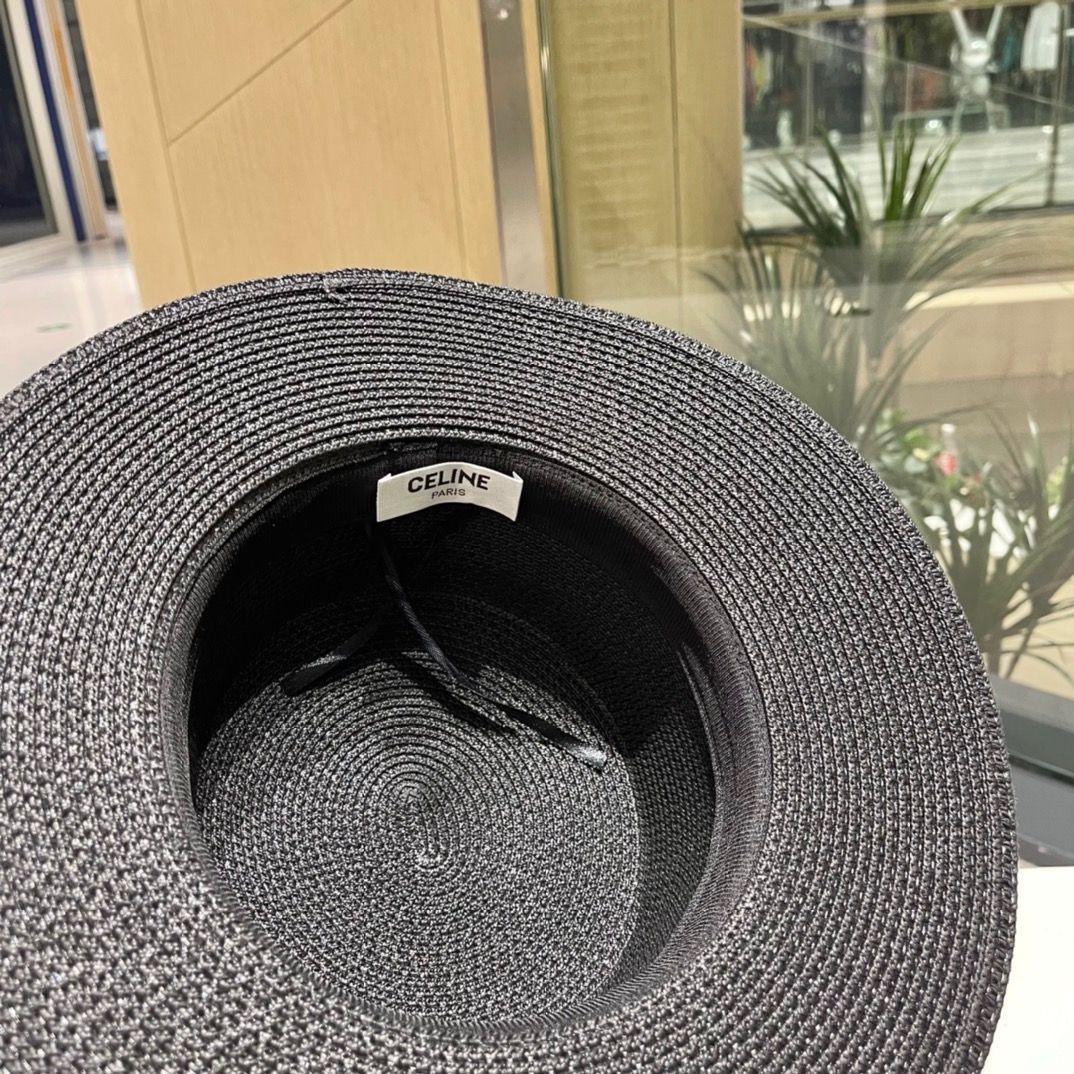 Celine赛琳新款草帽，皮带扣礼帽，头围57cm