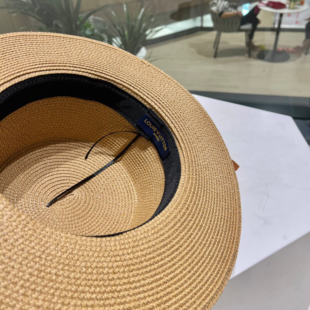 【LV路易威登】新款小香度假风平顶草帽，旅行必备，超好搭配，赶紧入手！