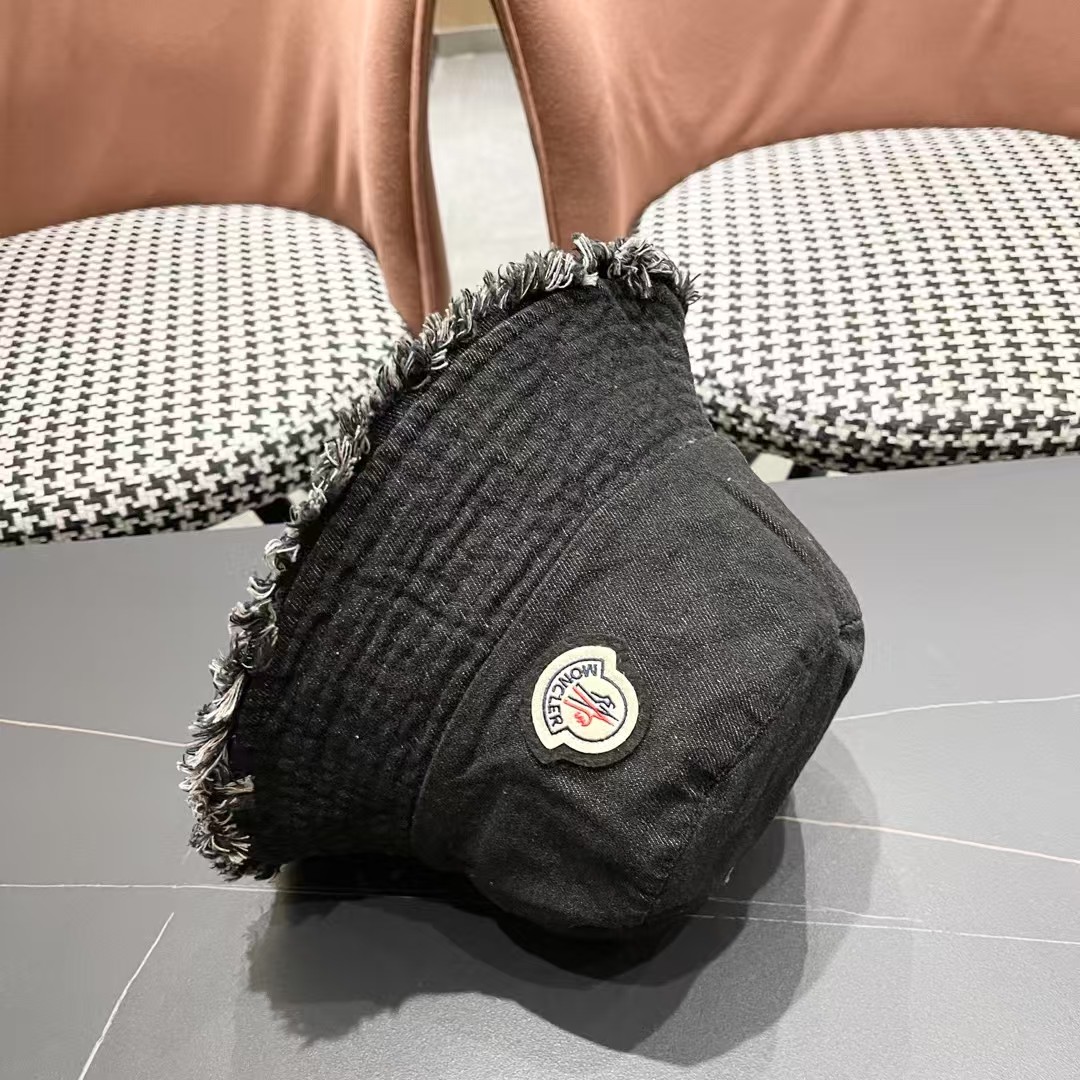 MONCLER 蒙口 渔夫帽女2026新款盆帽夏季遮阳防晒韩版百搭遮脸显脸小牛仔帽子女