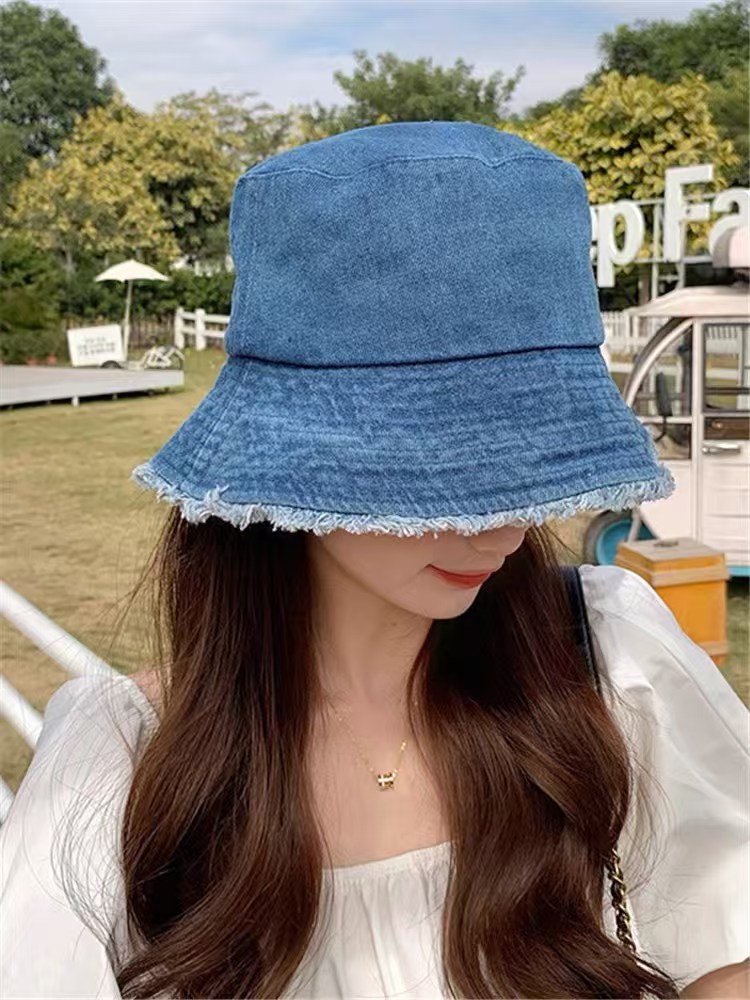 MONCLER 蒙口 渔夫帽女2026新款盆帽夏季遮阳防晒韩版百搭遮脸显脸小牛仔帽子女