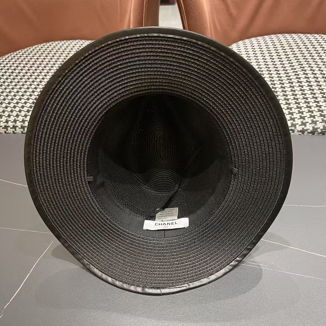 香奈儿Chanel 甬制防晒法式太阳帽潮夏夭新款帽子草编礼帽简约沙滩清凉度假遮阳