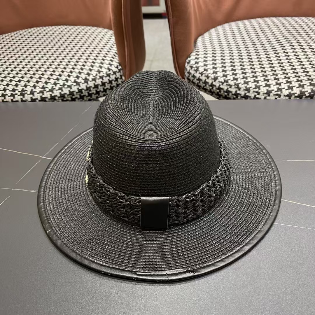 香奈儿Chanel 甬制防晒法式太阳帽潮夏夭新款帽子草编礼帽简约沙滩清凉度假遮阳