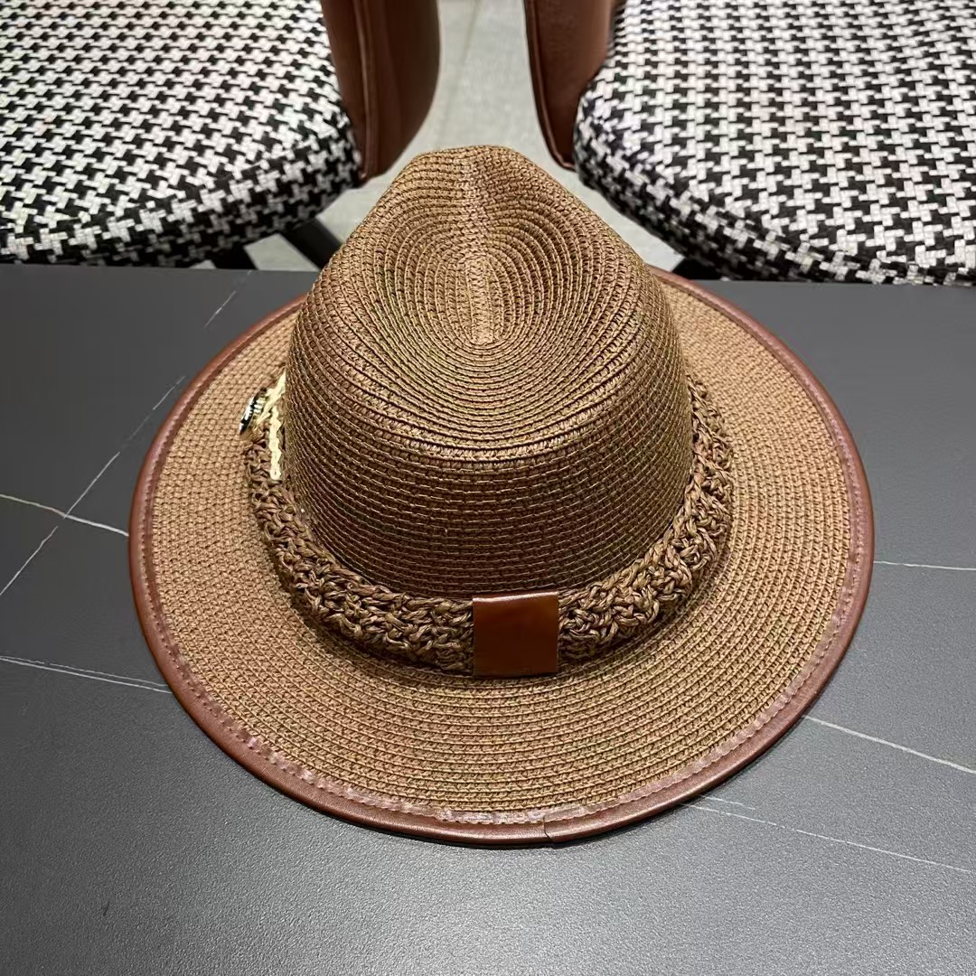 香奈儿Chanel 甬制防晒法式太阳帽潮夏夭新款帽子草编礼帽简约沙滩清凉度假遮阳