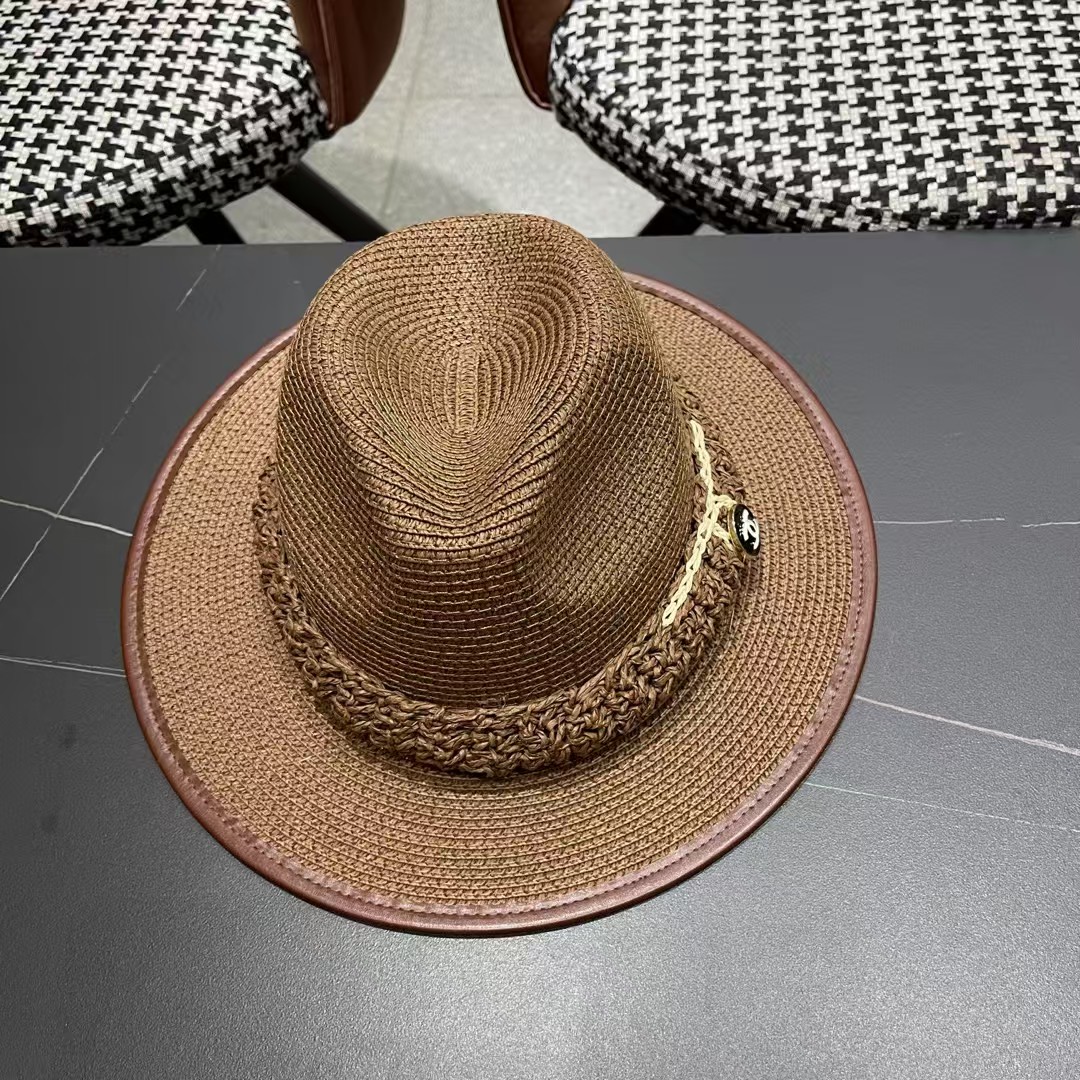 香奈儿Chanel 甬制防晒法式太阳帽潮夏夭新款帽子草编礼帽简约沙滩清凉度假遮阳