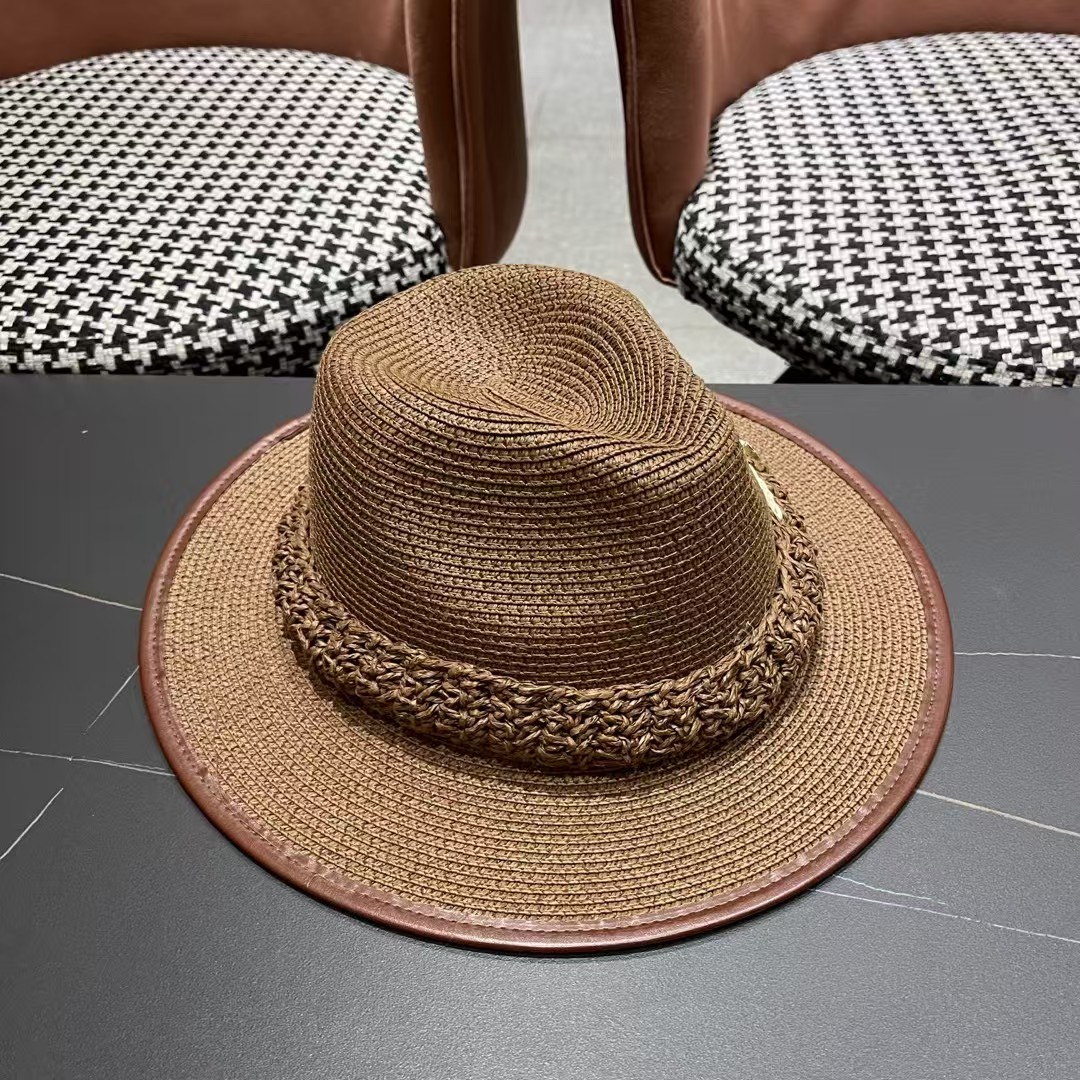香奈儿Chanel 甬制防晒法式太阳帽潮夏夭新款帽子草编礼帽简约沙滩清凉度假遮阳