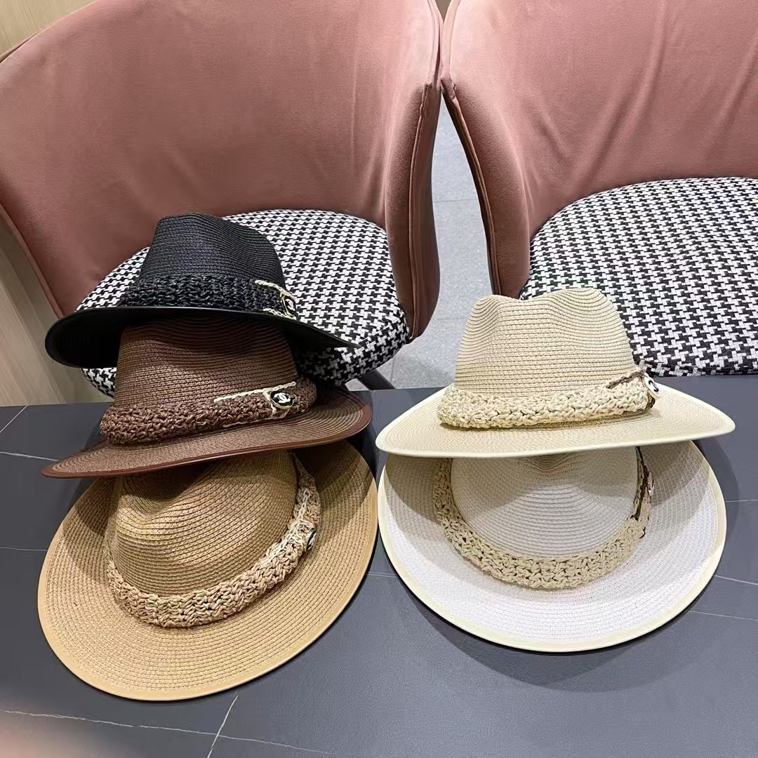 香奈儿Chanel 甬制防晒法式太阳帽潮夏夭新款帽子草编礼帽简约沙滩清凉度假遮阳