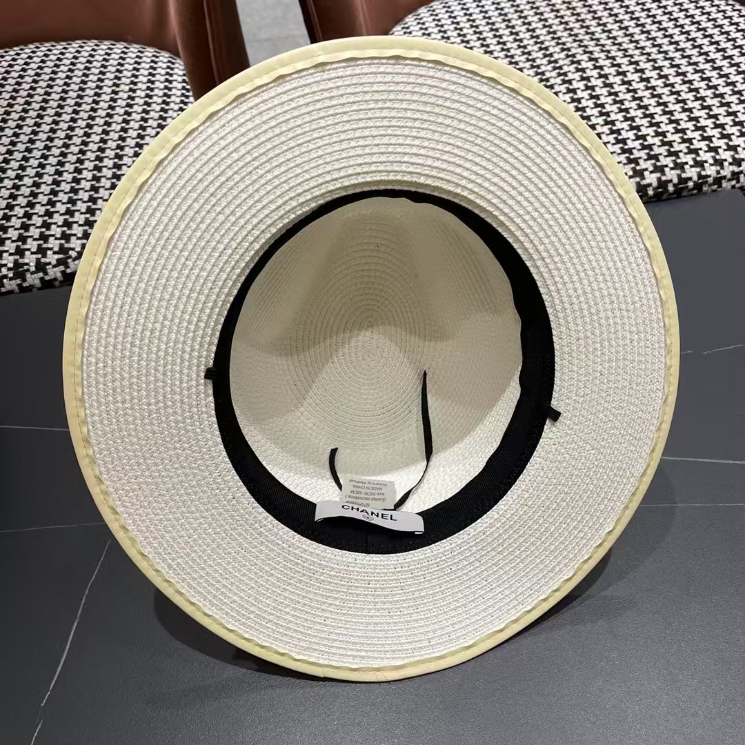 香奈儿Chanel 甬制防晒法式太阳帽潮夏夭新款帽子草编礼帽简约沙滩清凉度假遮阳