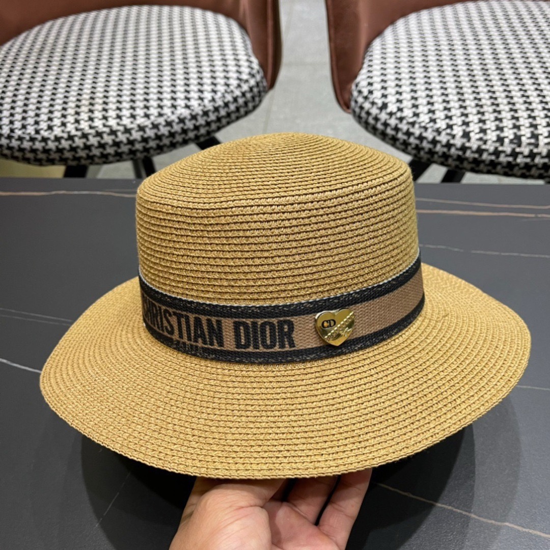 Dior迪奥官方款草帽，高密度制作，一顶超级有品位的草帽了~出街首选小仙女🧚人手必备 头围57cm